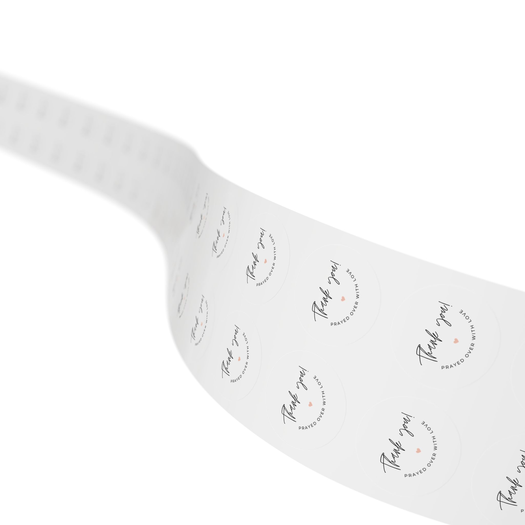 “Thank You! Prayed Over with Love” – Round Sticker Label Roll for Christian Small Business Packaging - Image 5