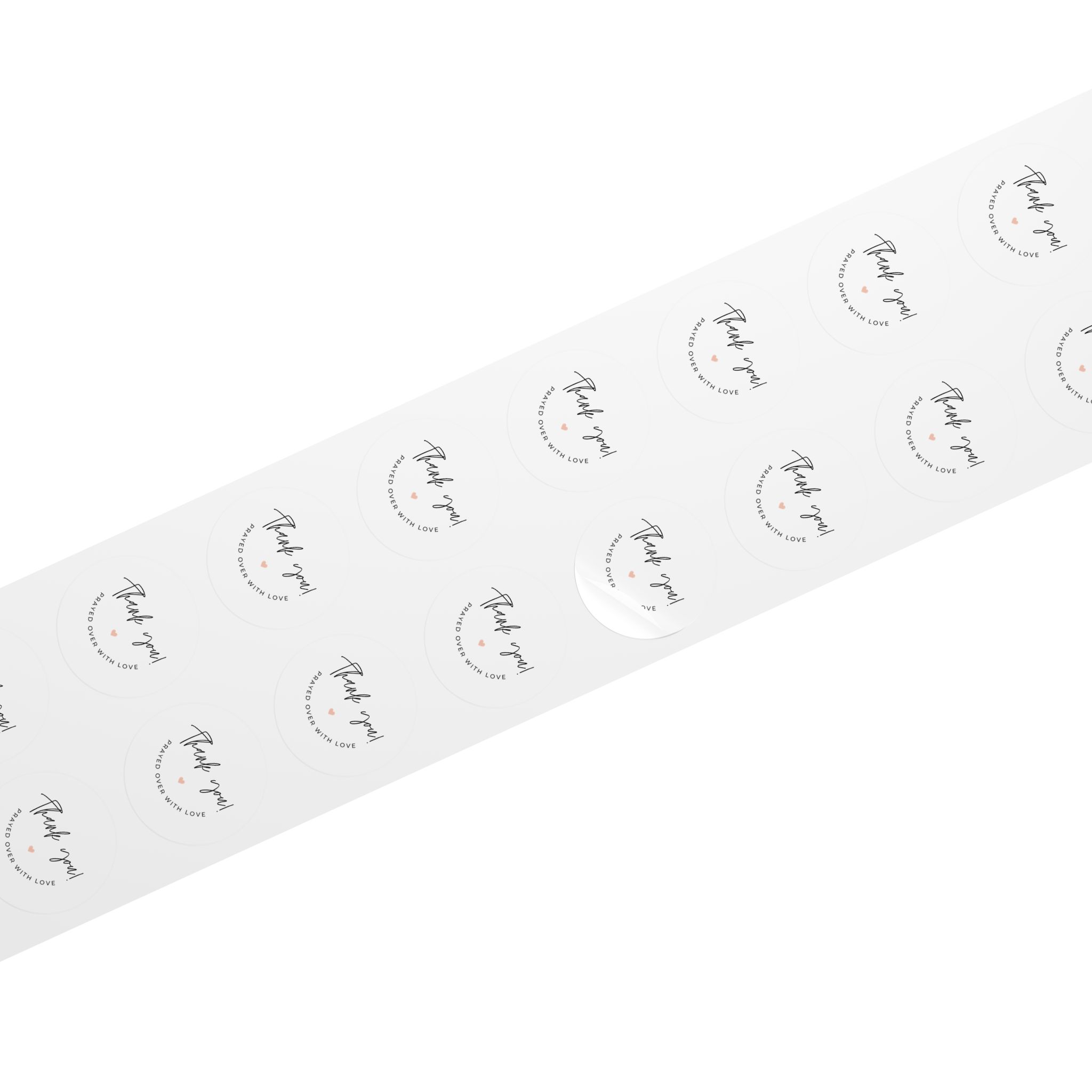 “Thank You! Prayed Over with Love” – Round Sticker Label Roll for Christian Small Business Packaging - Image 6
