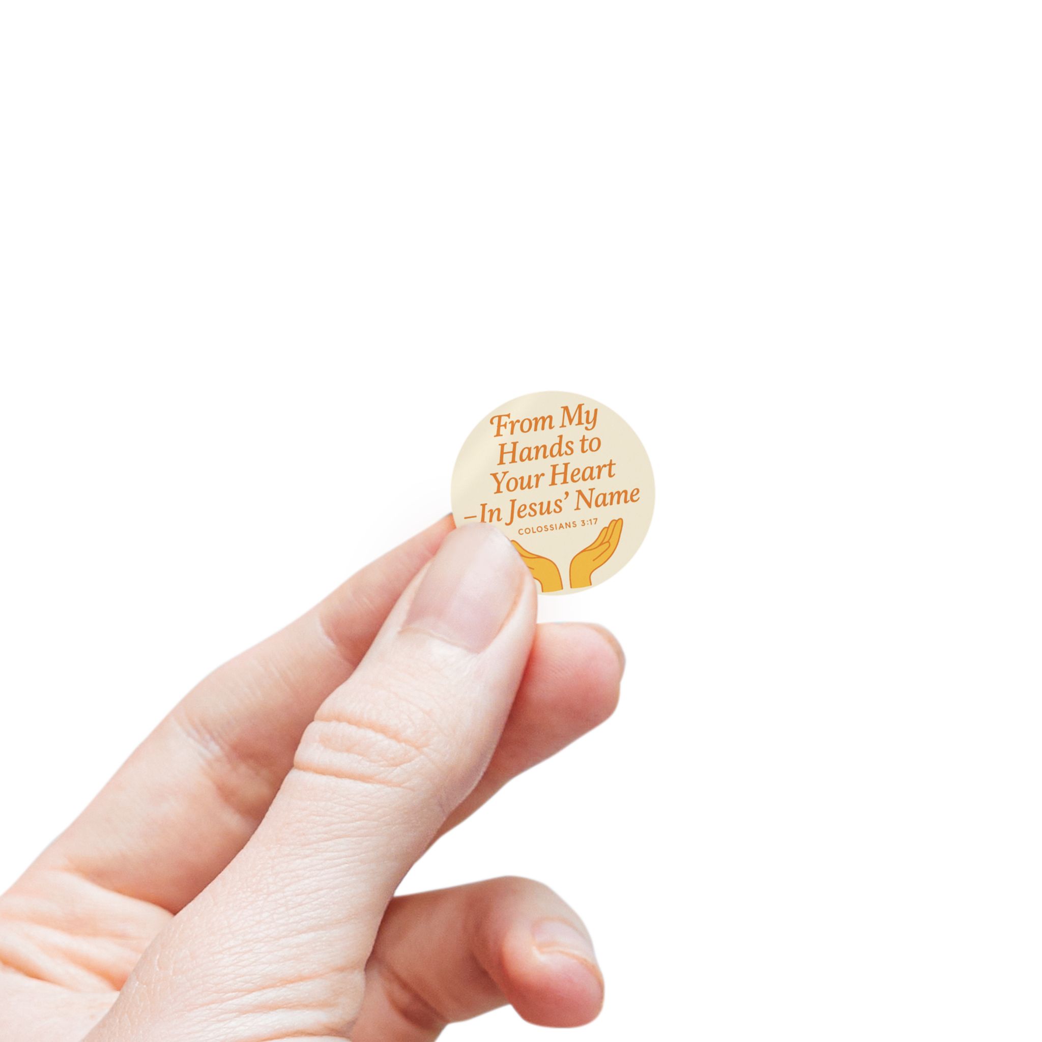 From My Hands To Your Heart – Round Sticker Roll for Small Christian Business Packaging - Image 28