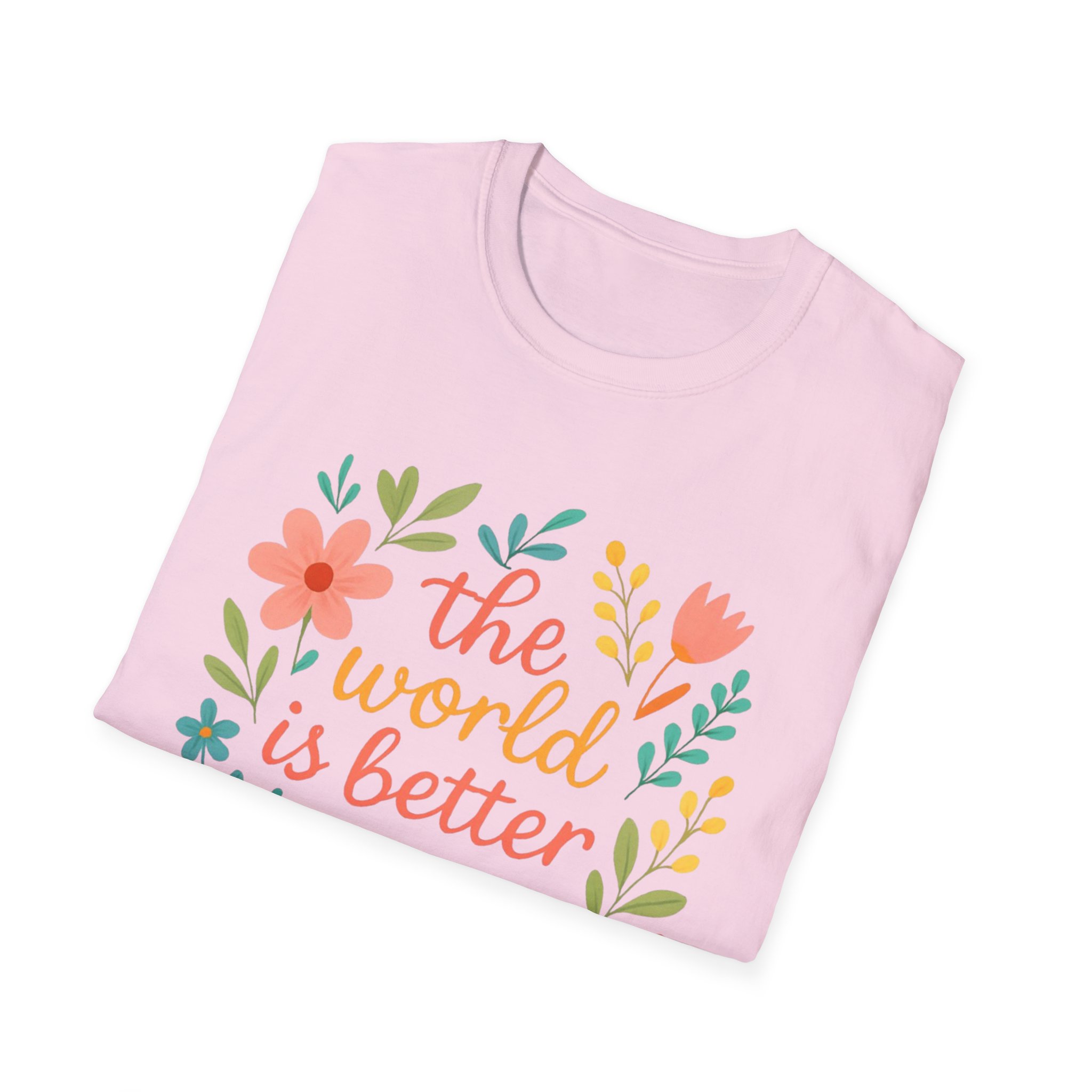 Personalized The World Is Better Because You’re In It Softstyle T-Shirt - Image 13