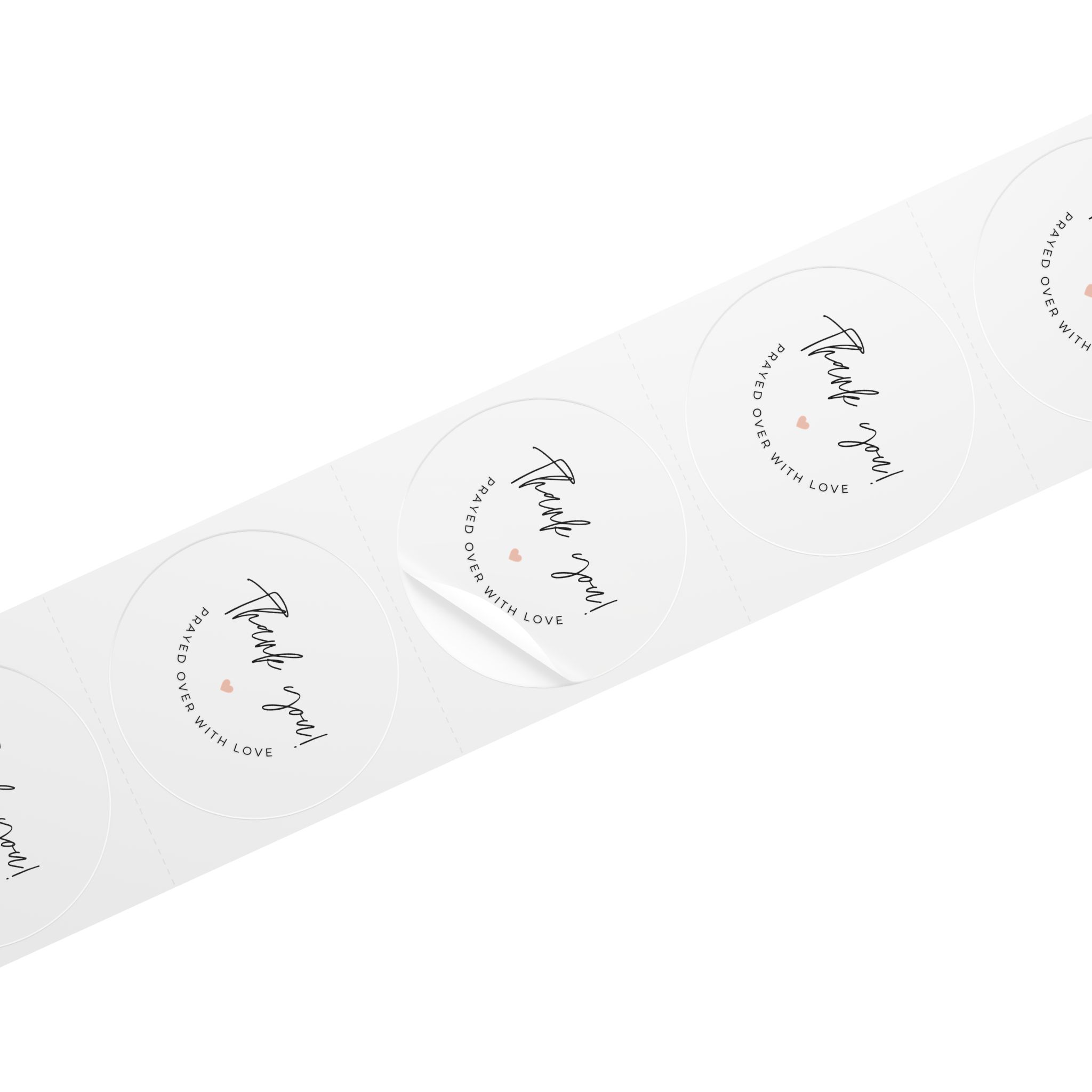 “Thank You! Prayed Over with Love” – Round Sticker Label Roll for Christian Small Business Packaging - Image 27