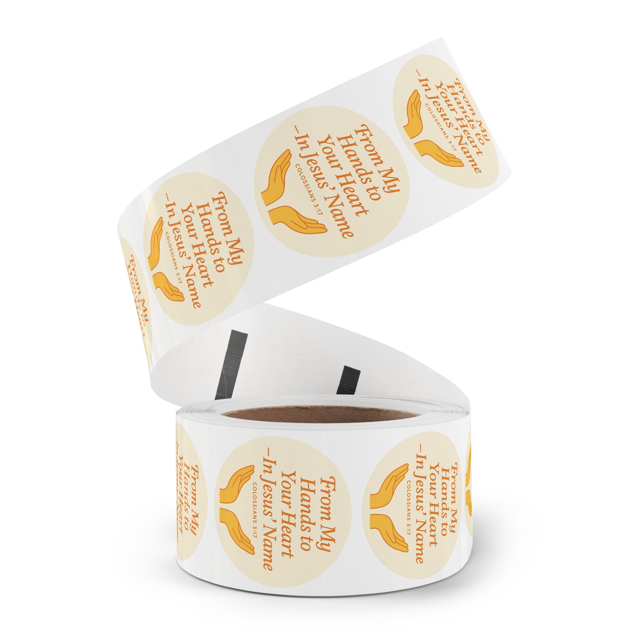 From My Hands To Your Heart – Round Sticker Roll for Small Christian Business Packaging - Image 38