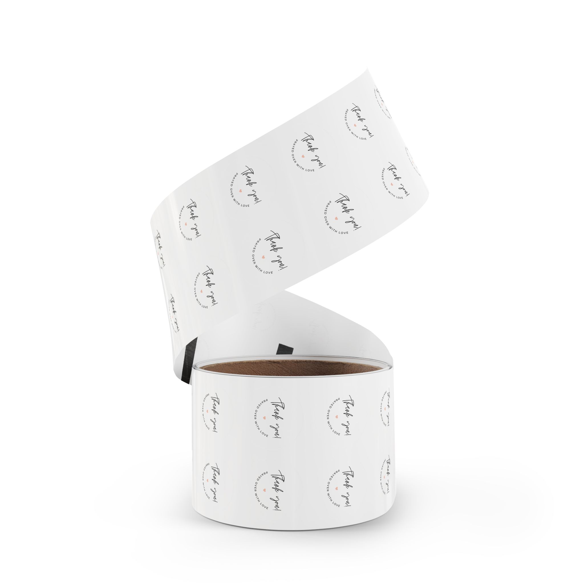 “Thank You! Prayed Over with Love” – Round Sticker Label Roll for Christian Small Business Packaging - Image 3
