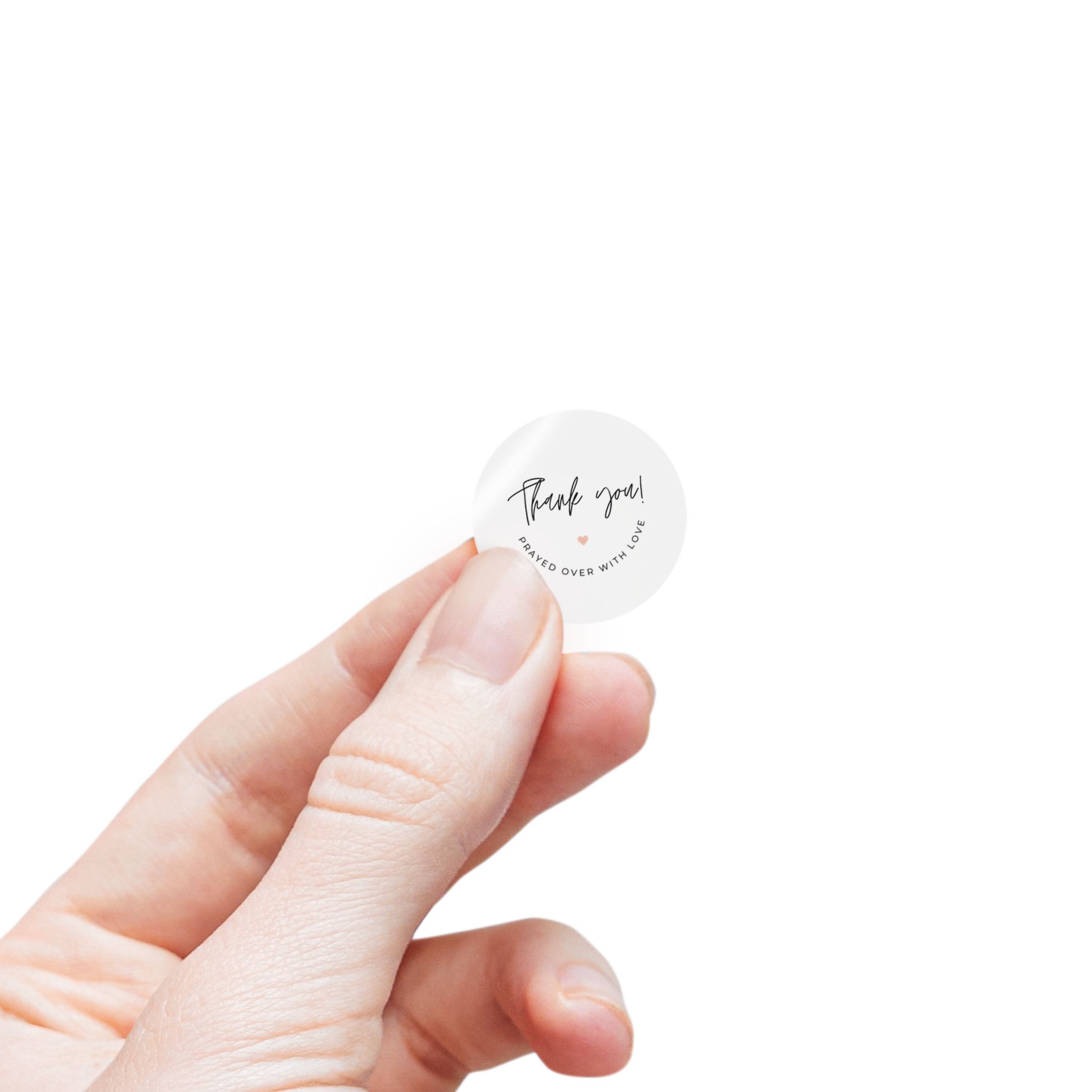 “Thank You! Prayed Over with Love” – Round Sticker Label Roll for Christian Small Business Packaging - Image 7