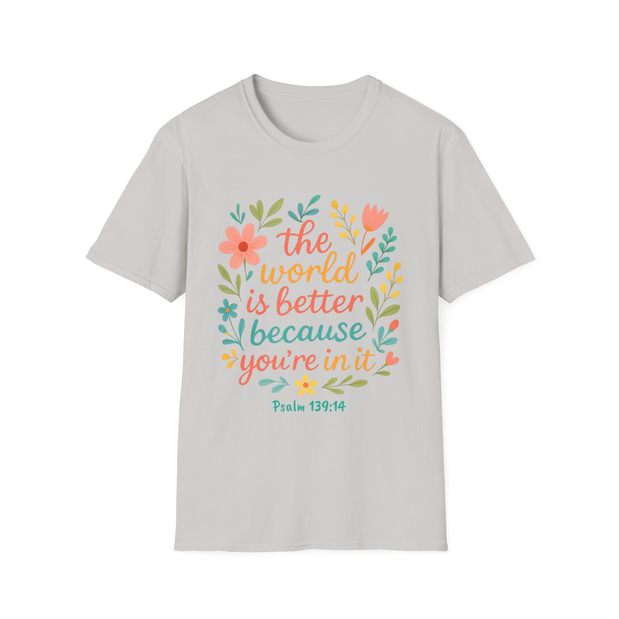 Personalized The World Is Better Because You’re In It Softstyle T-Shirt - Image 42