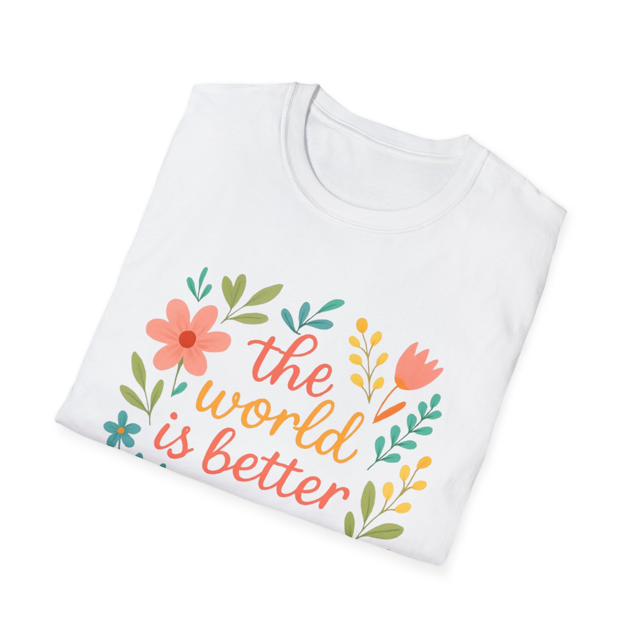 Personalized The World Is Better Because You’re In It Softstyle T-Shirt - Image 20