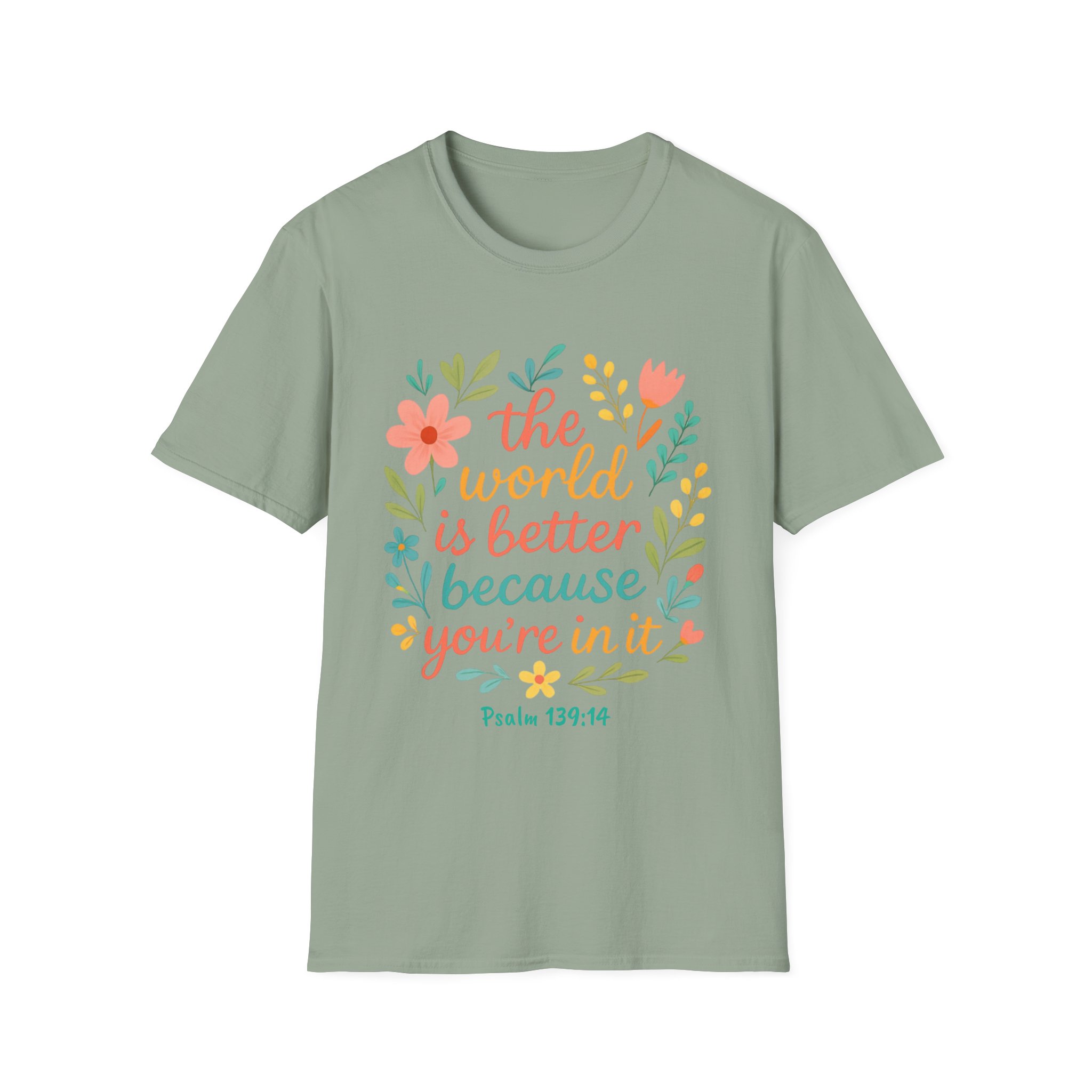 Personalized The World Is Better Because You’re In It Softstyle T-Shirt - Image 58
