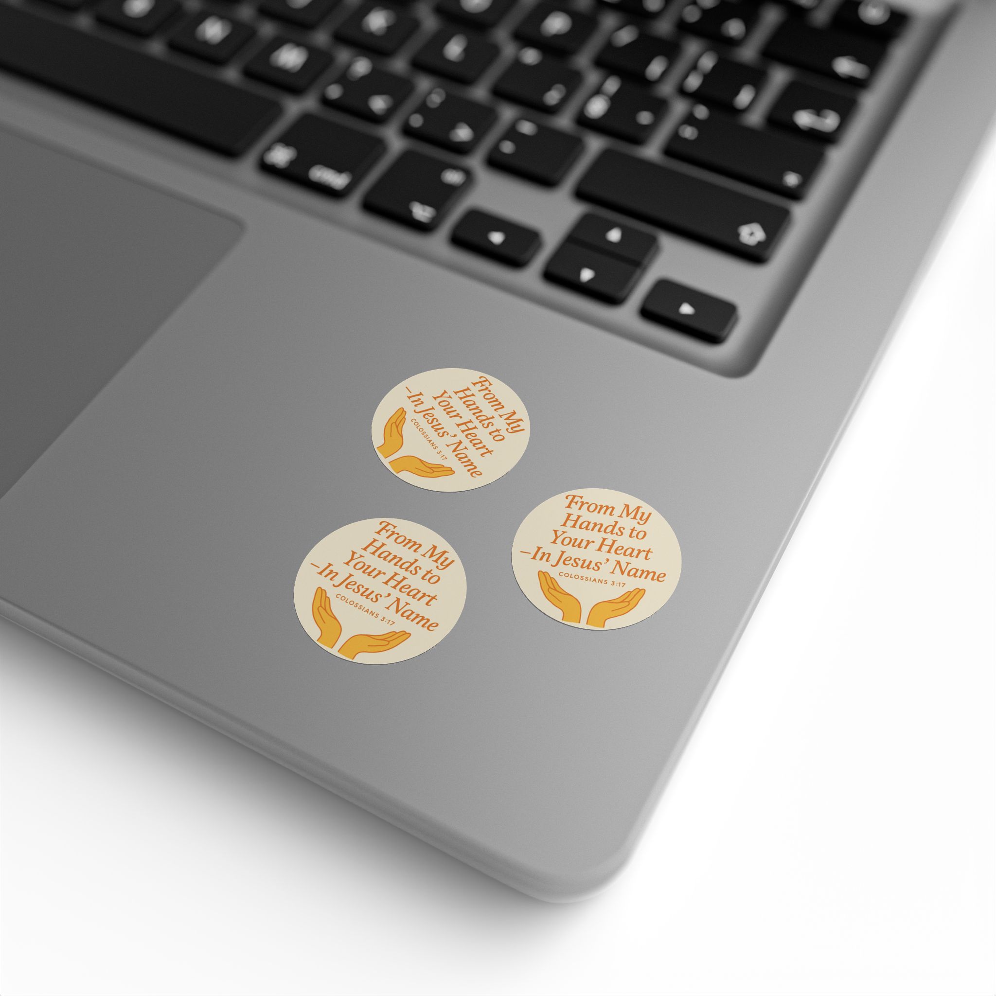 From My Hands To Your Heart – Round Sticker Roll for Small Christian Business Packaging - Image 32