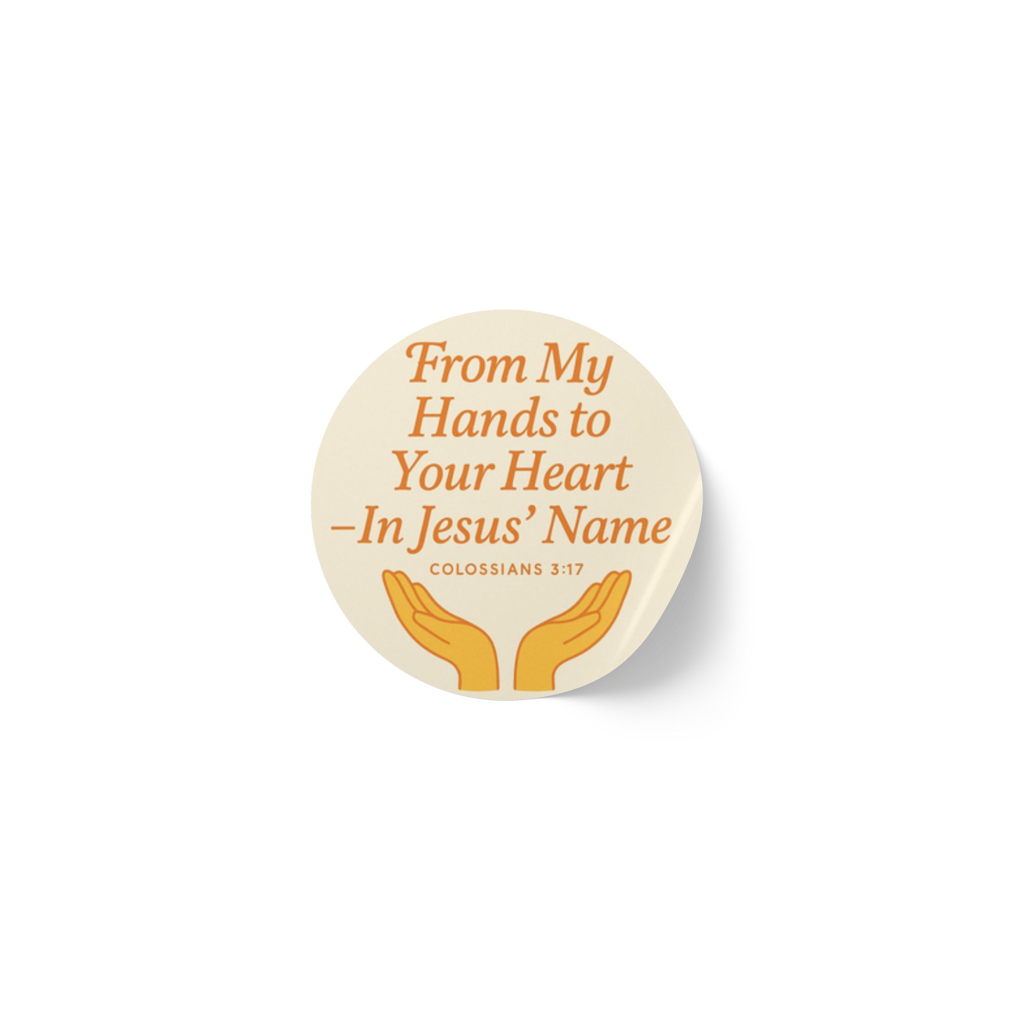 From My Hands To Your Heart – Round Sticker Roll for Small Christian Business Packaging - Image 29