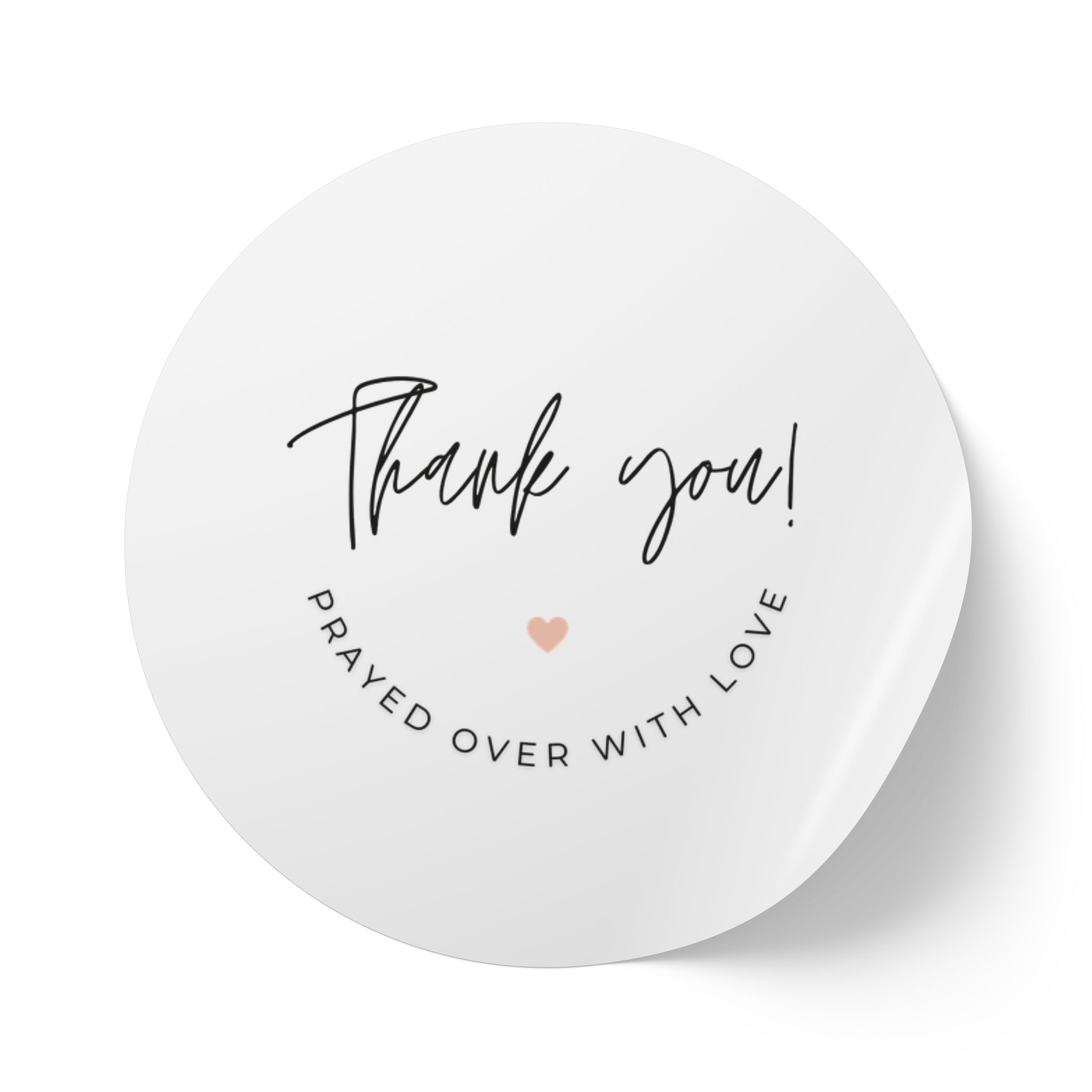“Thank You! Prayed Over with Love” – Round Sticker Label Roll for Christian Small Business Packaging - Image 36