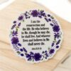 I Am the Resurrection and the Life - Floral Scripture Christian Sticker