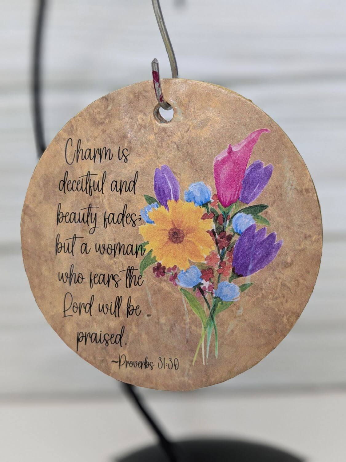Proverbs 31 Purple Bouquet Keepsake Ornament for Women