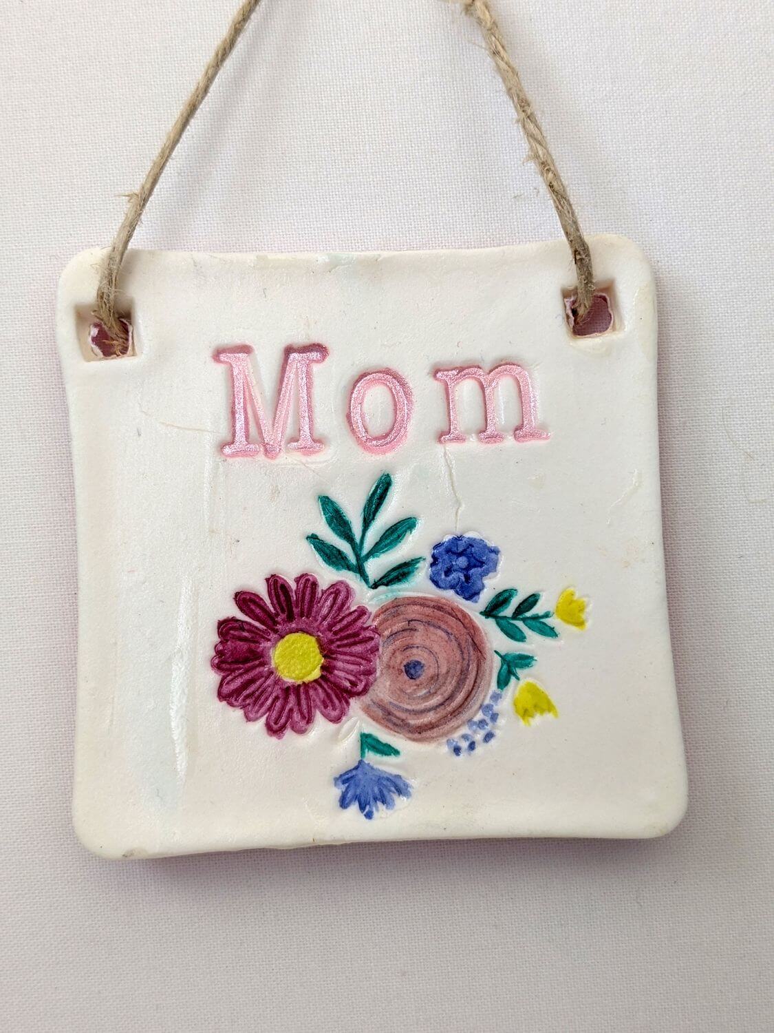 Stamped Bright Floral Bouquet Mom Keepsake Ornament - Image 4