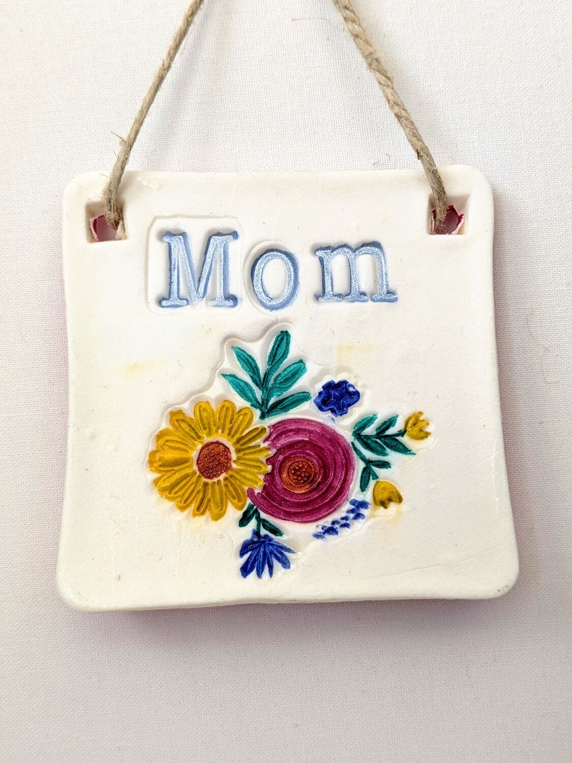 Stamped Bright Floral Bouquet Mom Keepsake Ornament - Image 3
