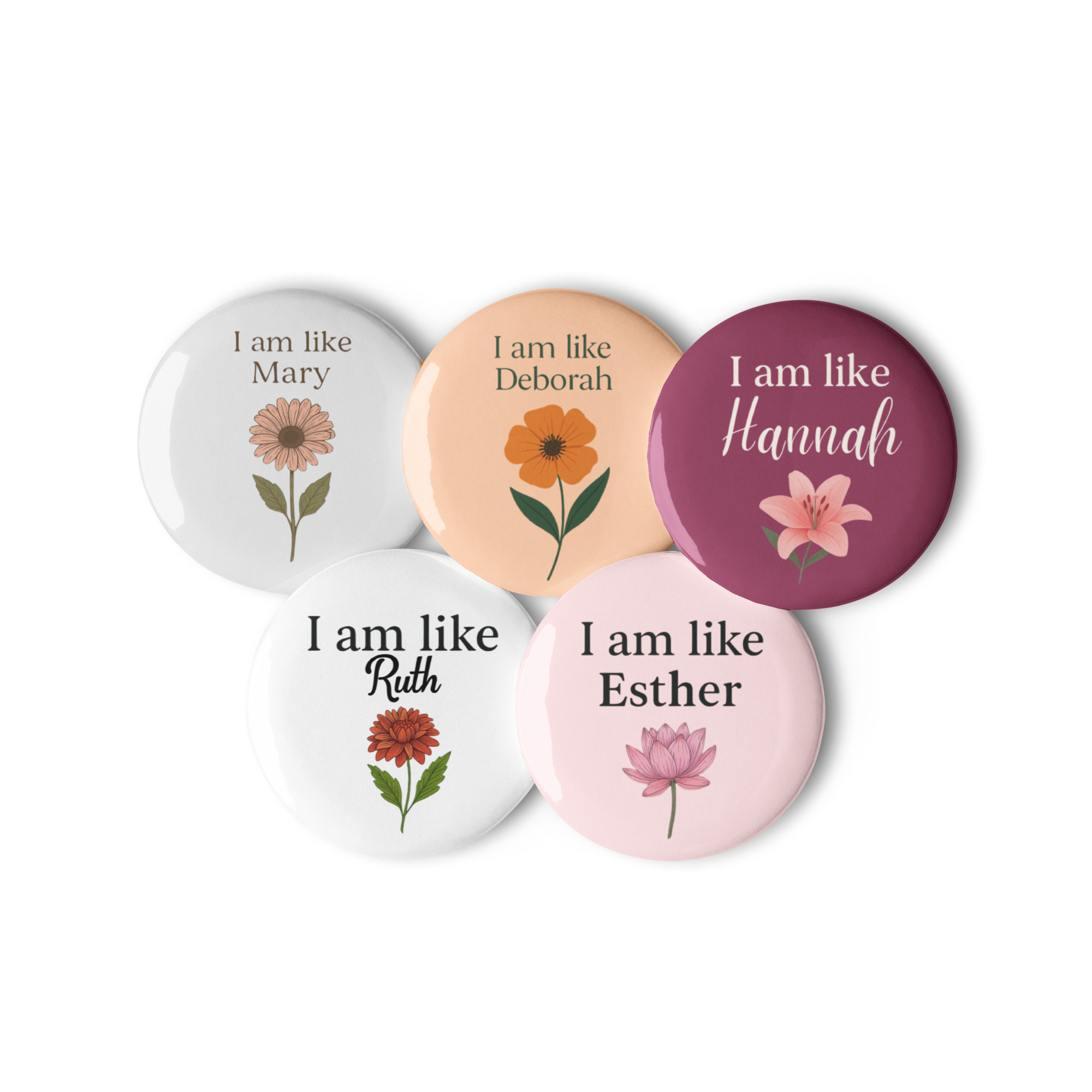 Faithful Women of the Bible – Mother’s Day Button Pin Set (5 Pieces)