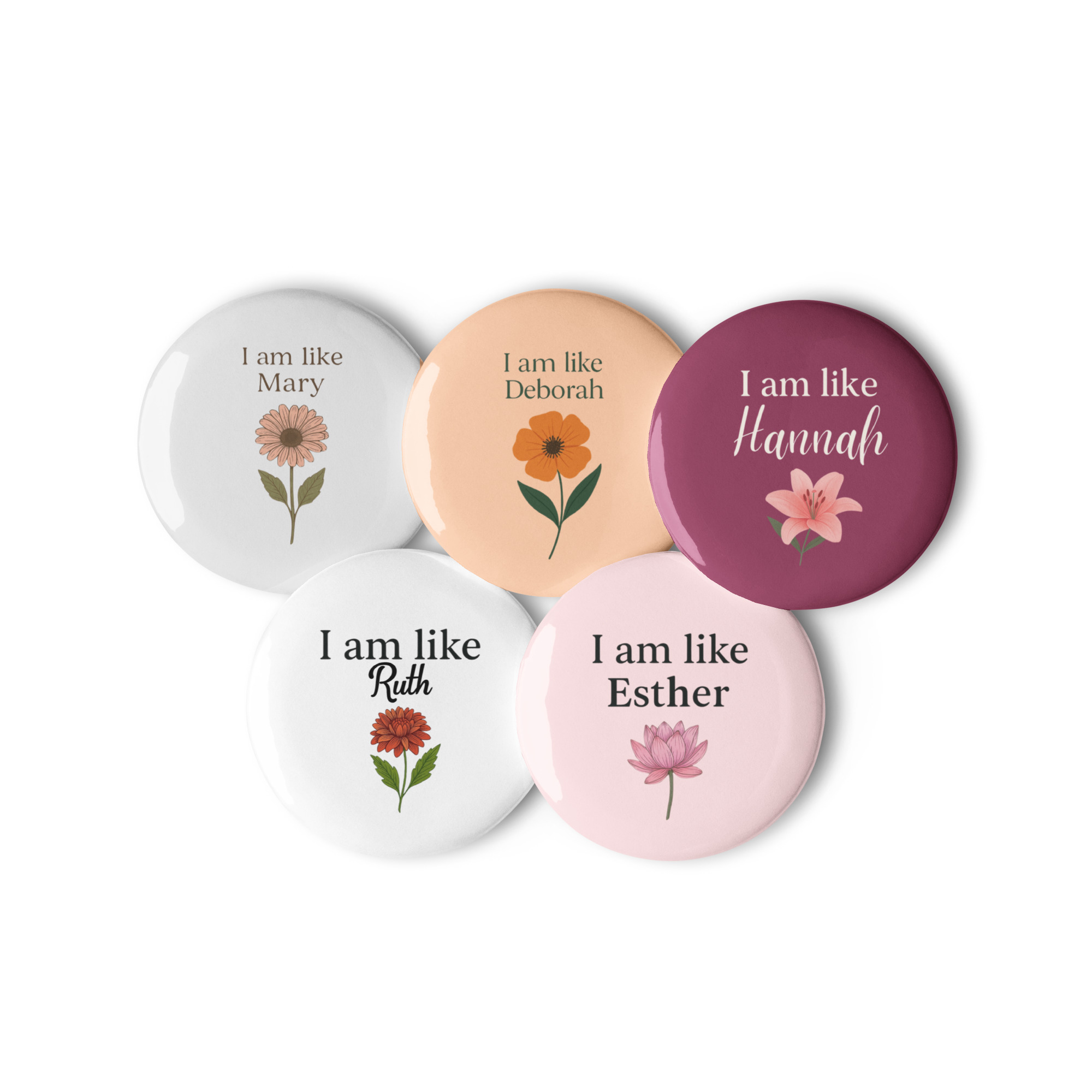 Faithful Women of the Bible – Mother’s Day Button Pin Set (5 Pieces) - Image 4
