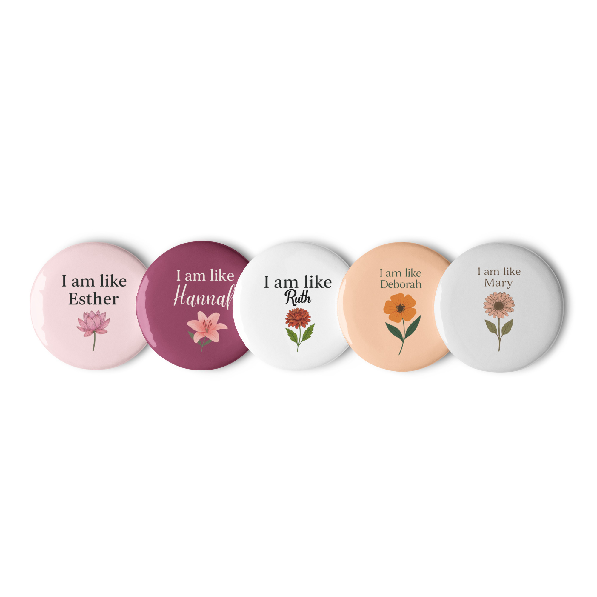 Faithful Women of the Bible – Mother’s Day Button Pin Set (5 Pieces) - Image 3