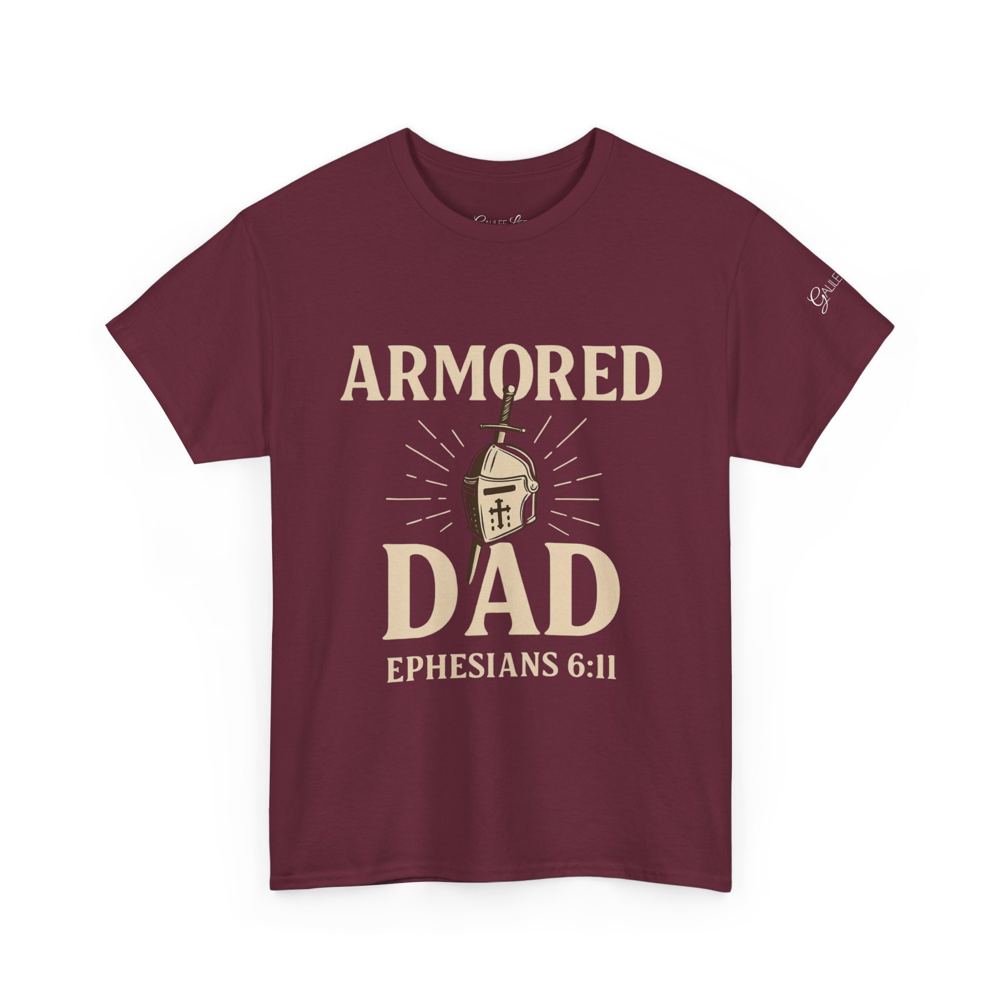 Personalized Armored Dad – Unisex Heavy Cotton Tee - Image 27