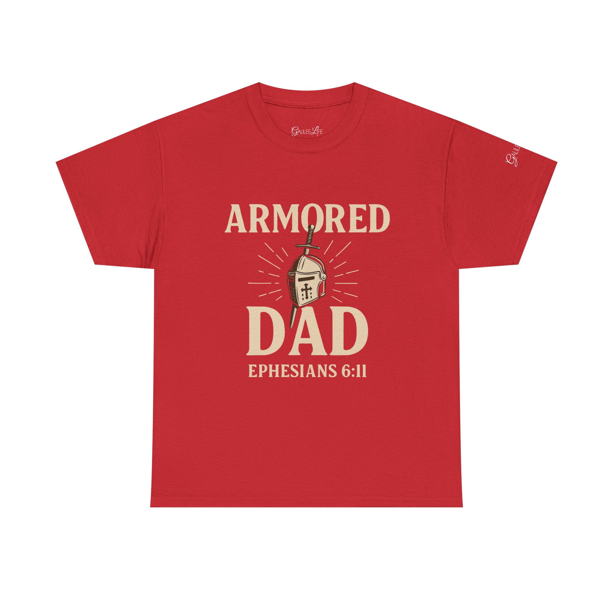 Personalized Armored Dad – Unisex Heavy Cotton Tee - Image 49