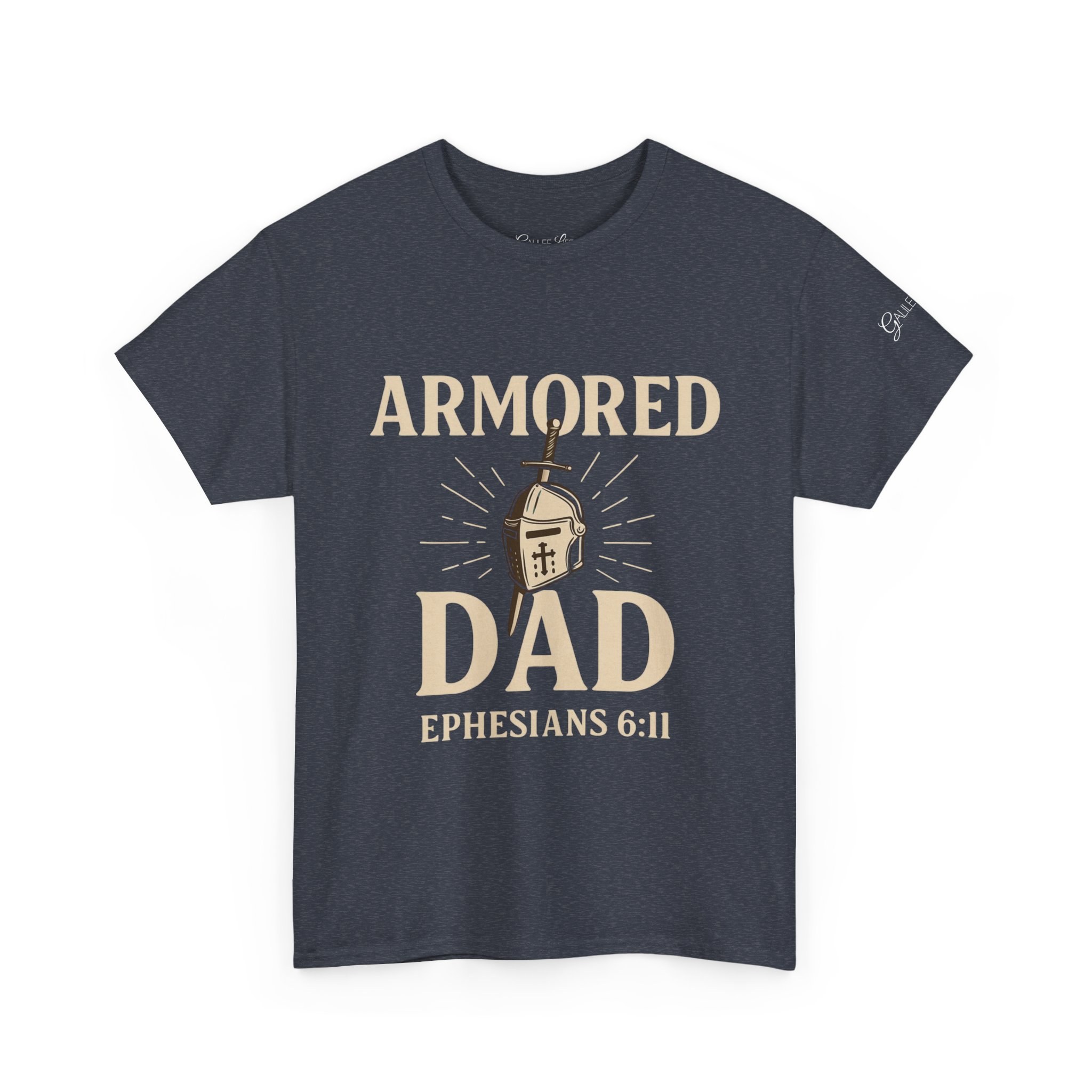 Personalized Armored Dad – Unisex Heavy Cotton Tee - Image 43
