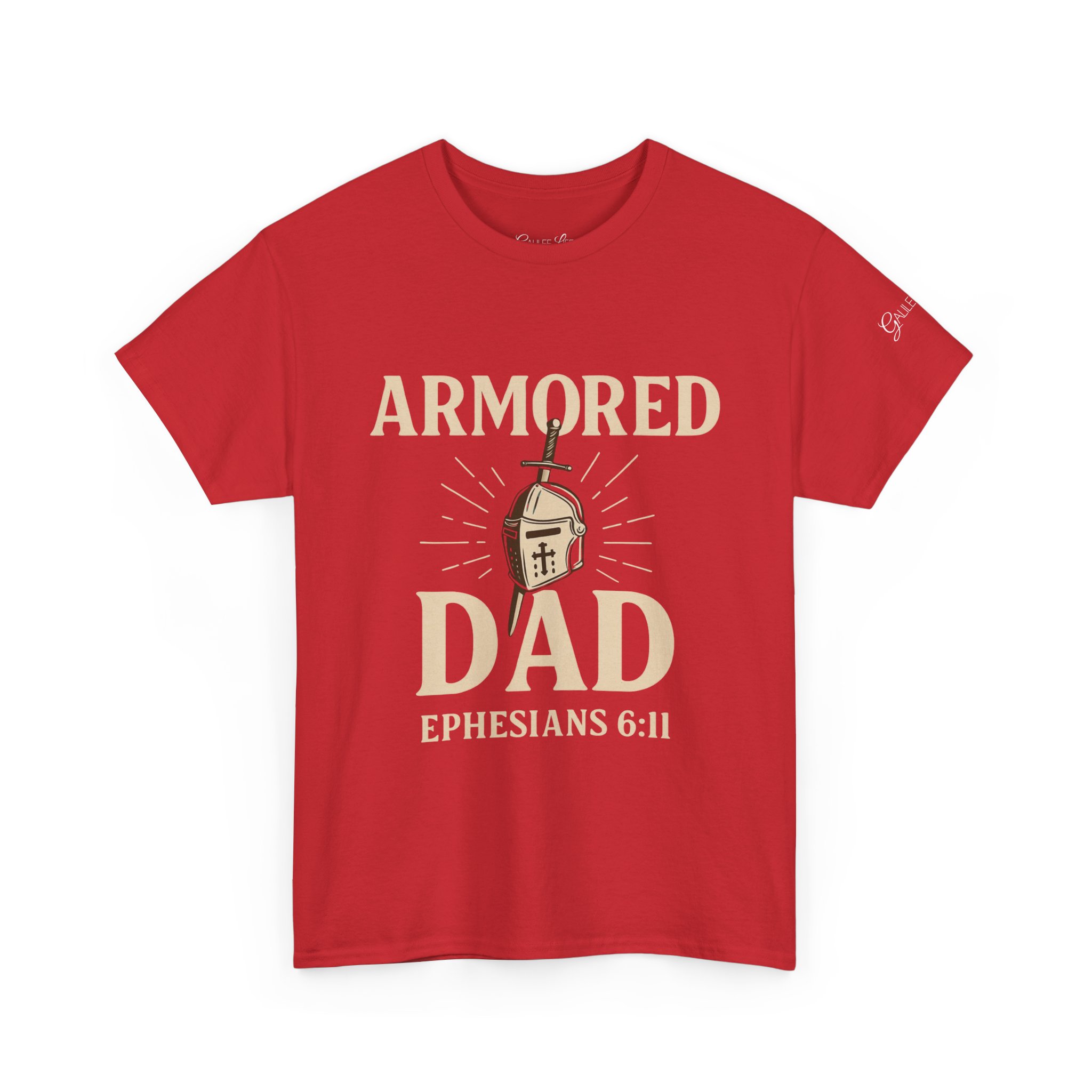 Personalized Armored Dad – Unisex Heavy Cotton Tee - Image 51