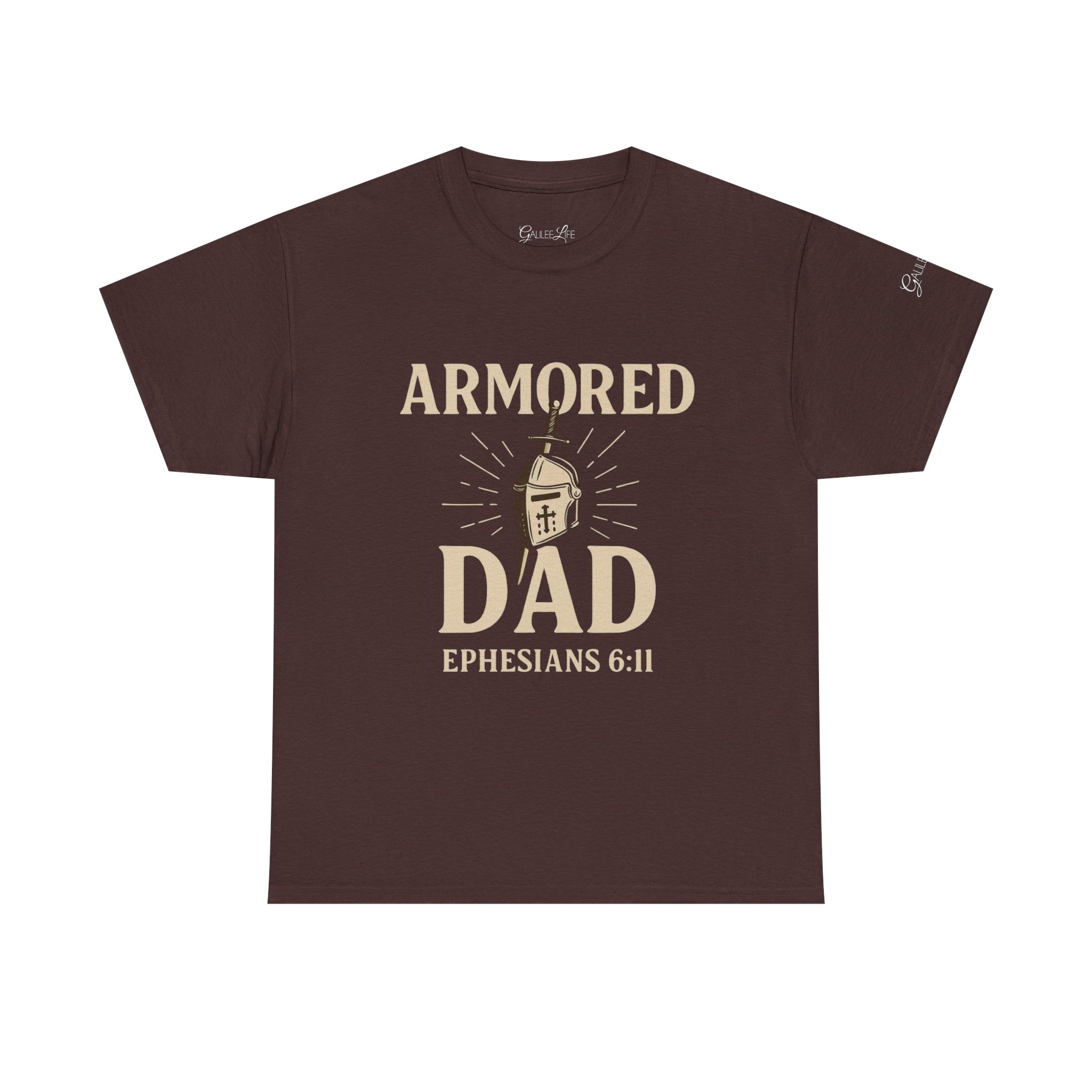 Personalized Armored Dad – Unisex Heavy Cotton Tee - Image 2