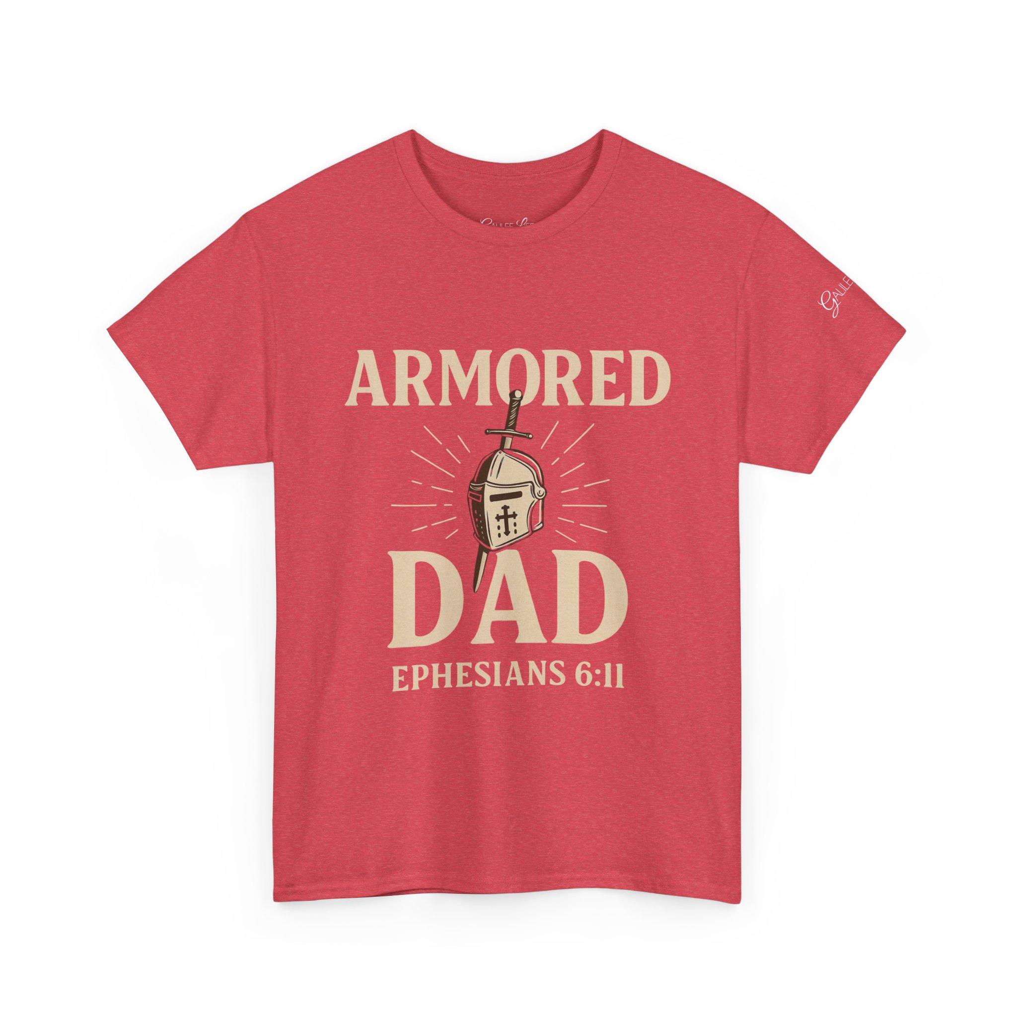 Personalized Armored Dad – Unisex Heavy Cotton Tee - Image 47
