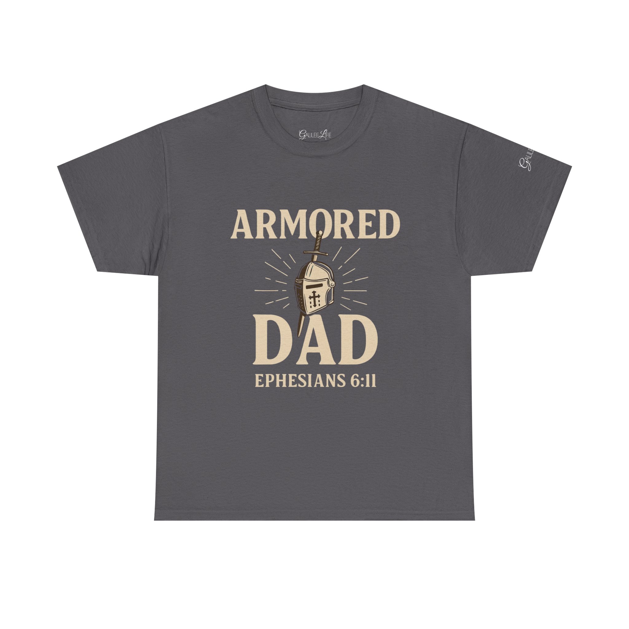 Personalized Armored Dad – Unisex Heavy Cotton Tee - Image 37