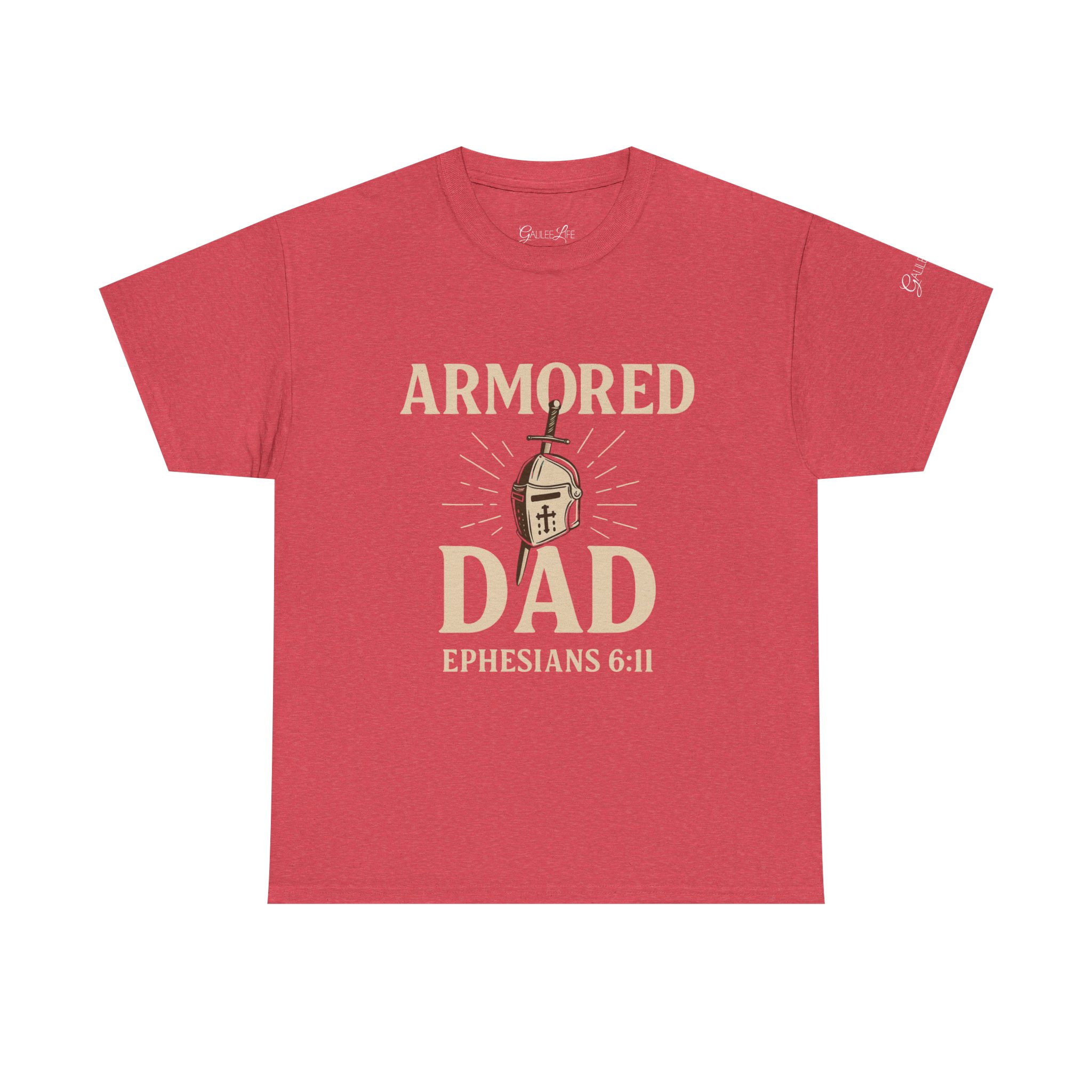Personalized Armored Dad – Unisex Heavy Cotton Tee - Image 45