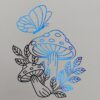 Mushroom and Butterfly Forest Foil Art Print