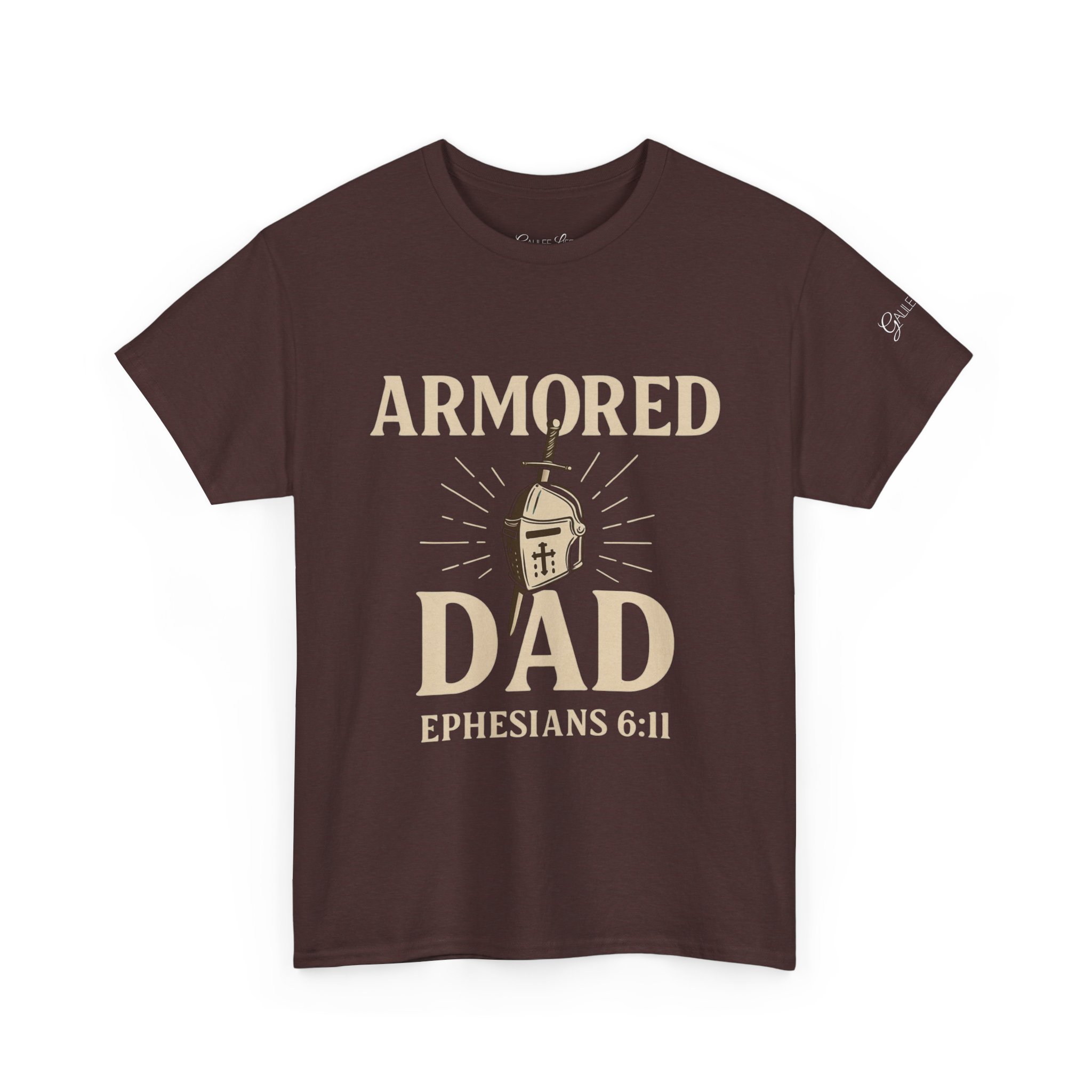 Personalized Armored Dad – Unisex Heavy Cotton Tee - Image 4