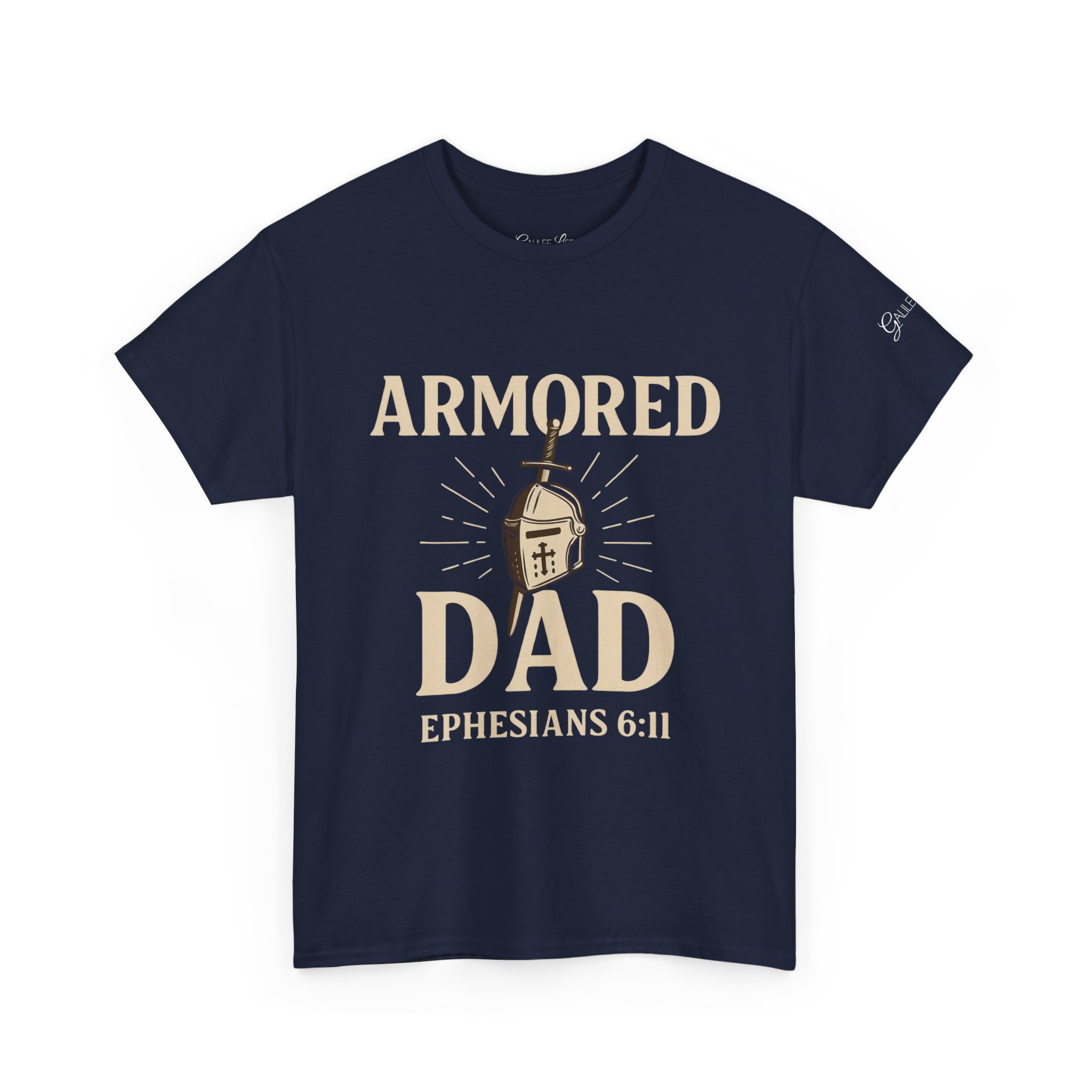 Personalized Armored Dad – Unisex Heavy Cotton Tee - Image 63