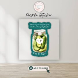 Run to Jesus Pickle Sticker