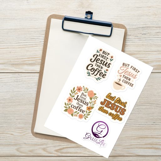 But First Jesus Then Coffee Sticker sheet