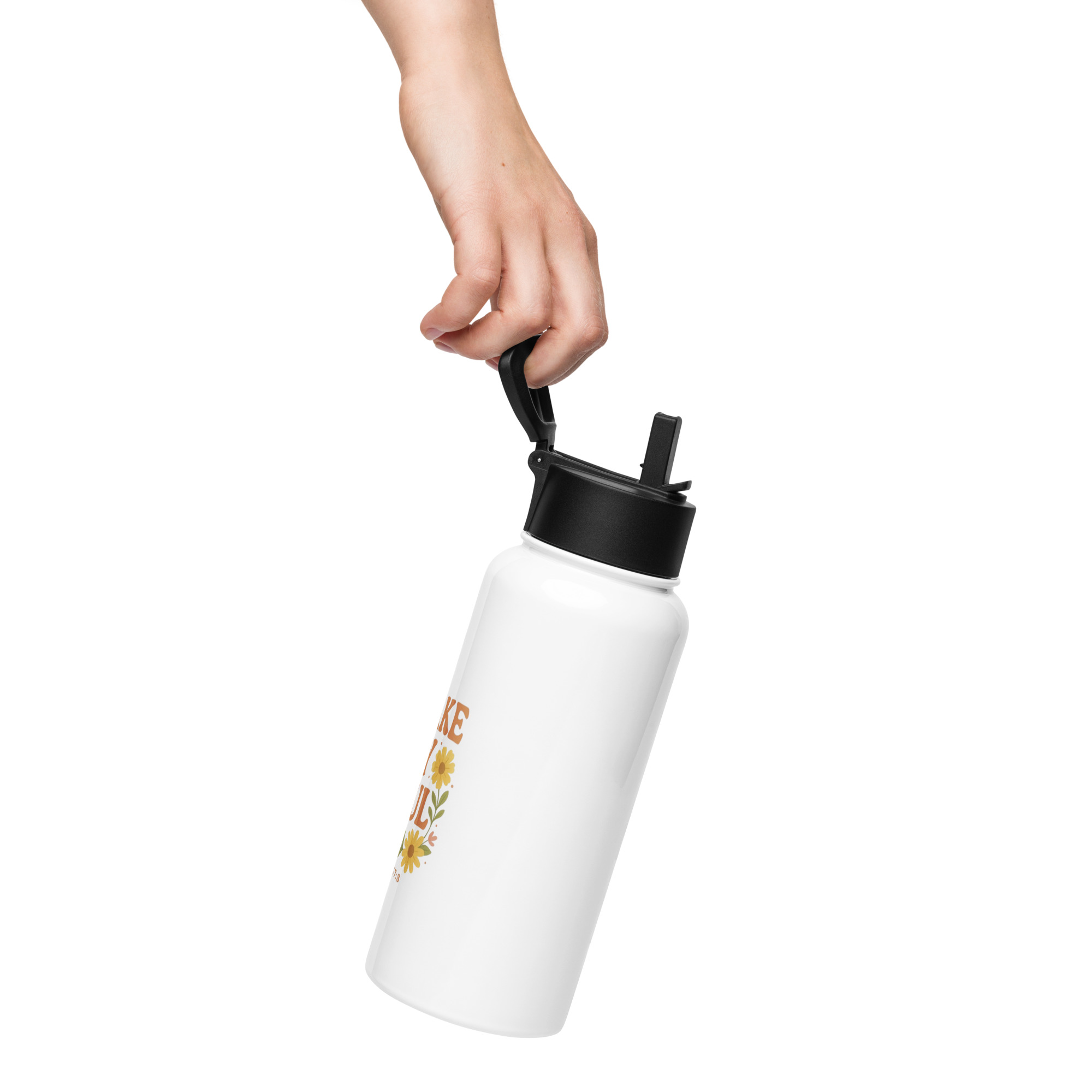Awake My Soul Stainless Steel Water Bottle with Straw Lid – Psalm 57:8 - Image 3
