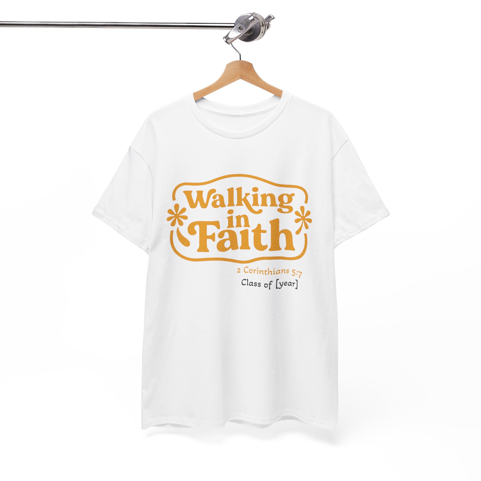 Personalized Walking in Faith Heavy Cotton Tee – 2 Corinthians 5:7 - Image 6