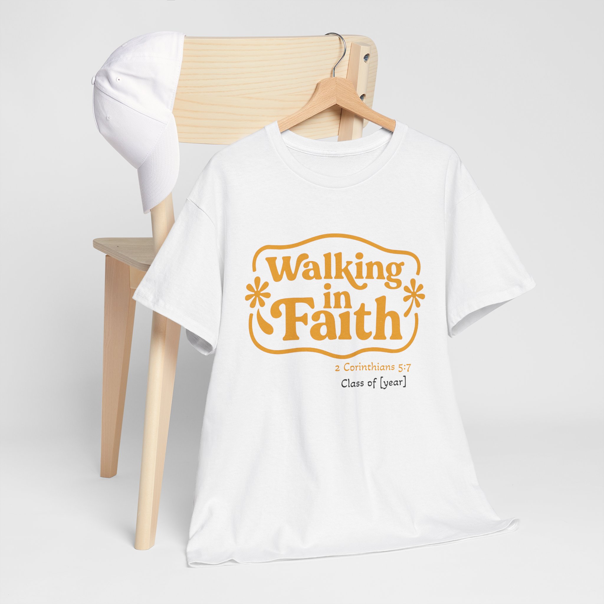 Personalized Walking in Faith Heavy Cotton Tee – 2 Corinthians 5:7 - Image 5