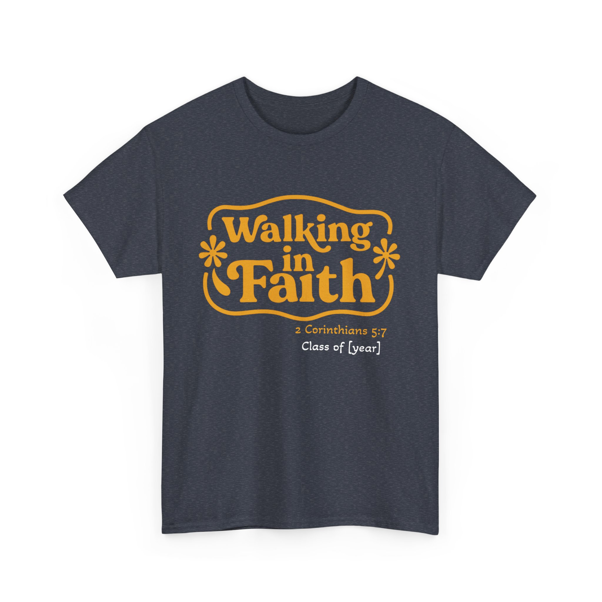 Personalized Walking in Faith Heavy Cotton Tee – 2 Corinthians 5:7 - Image 34
