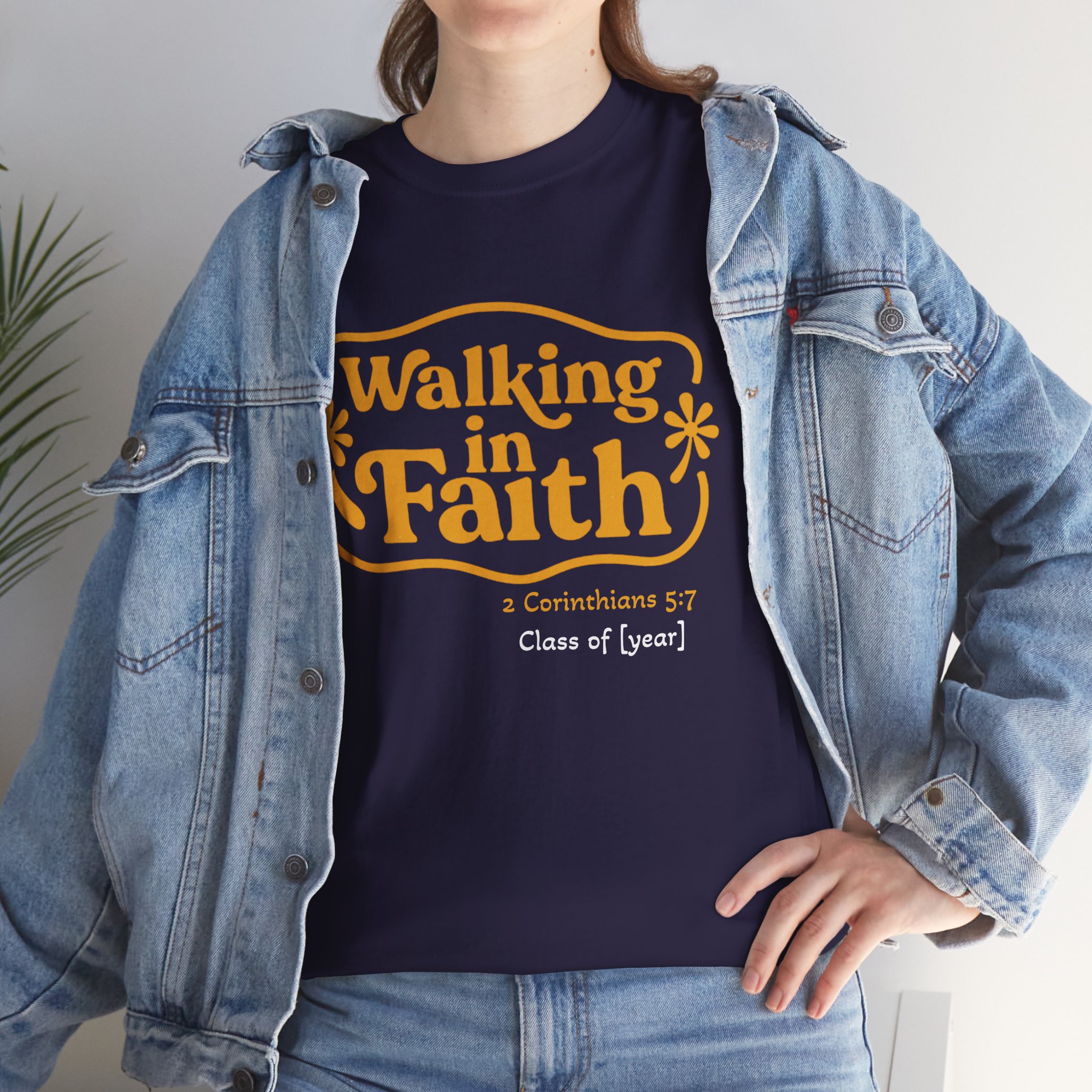 Personalized Walking in Faith Heavy Cotton Tee – 2 Corinthians 5:7 - Image 51