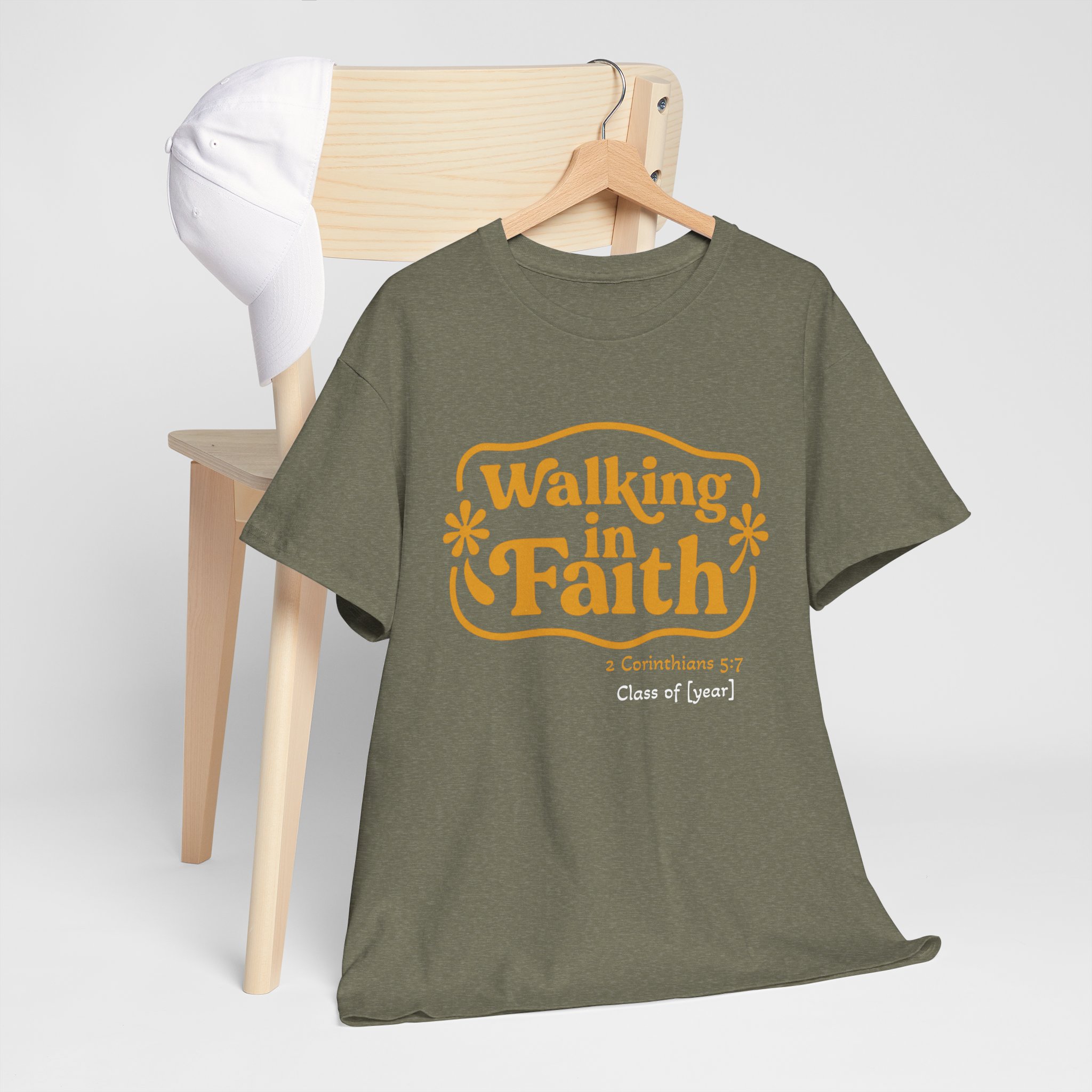 Personalized Walking in Faith Heavy Cotton Tee – 2 Corinthians 5:7 - Image 27