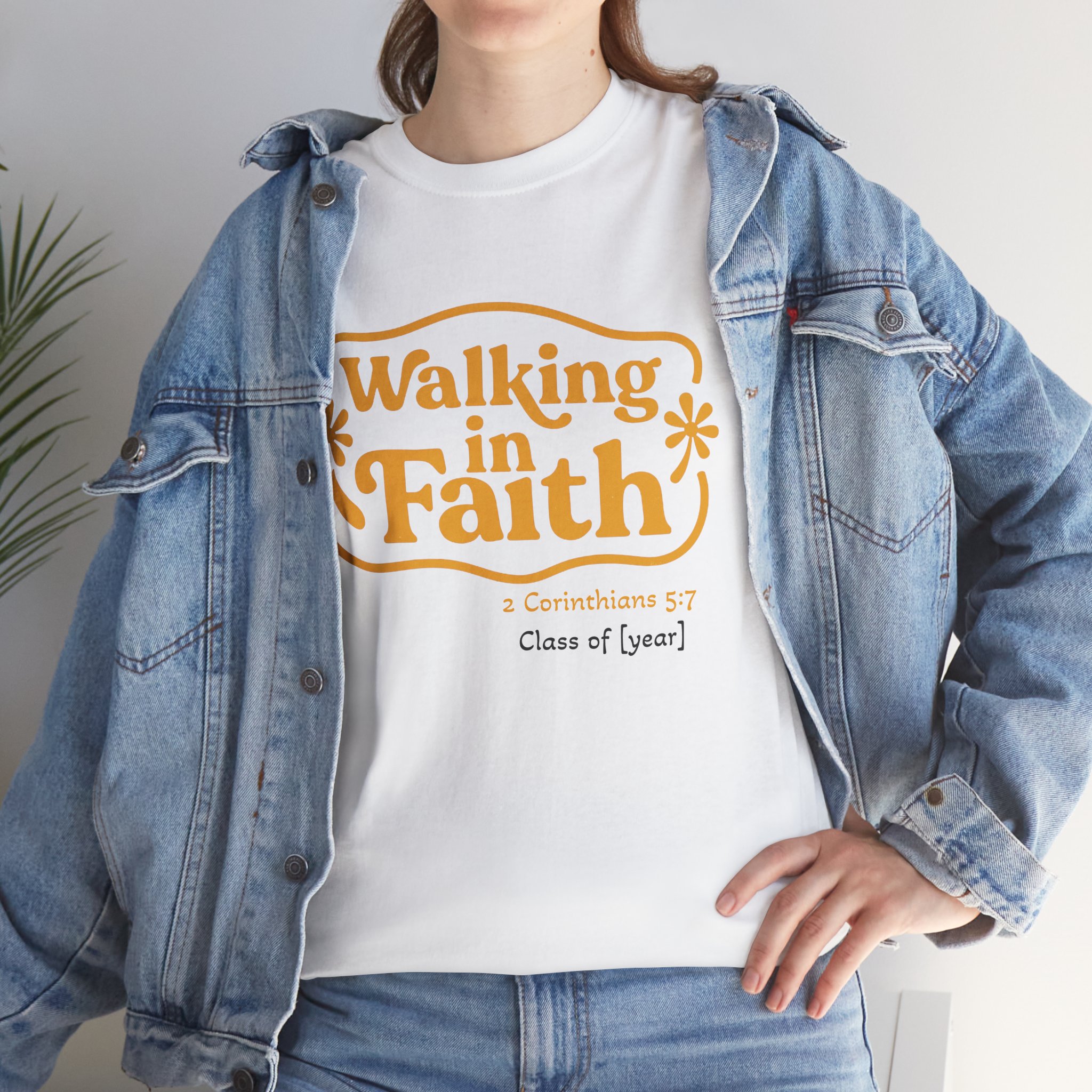 Personalized Walking in Faith Heavy Cotton Tee – 2 Corinthians 5:7 - Image 10