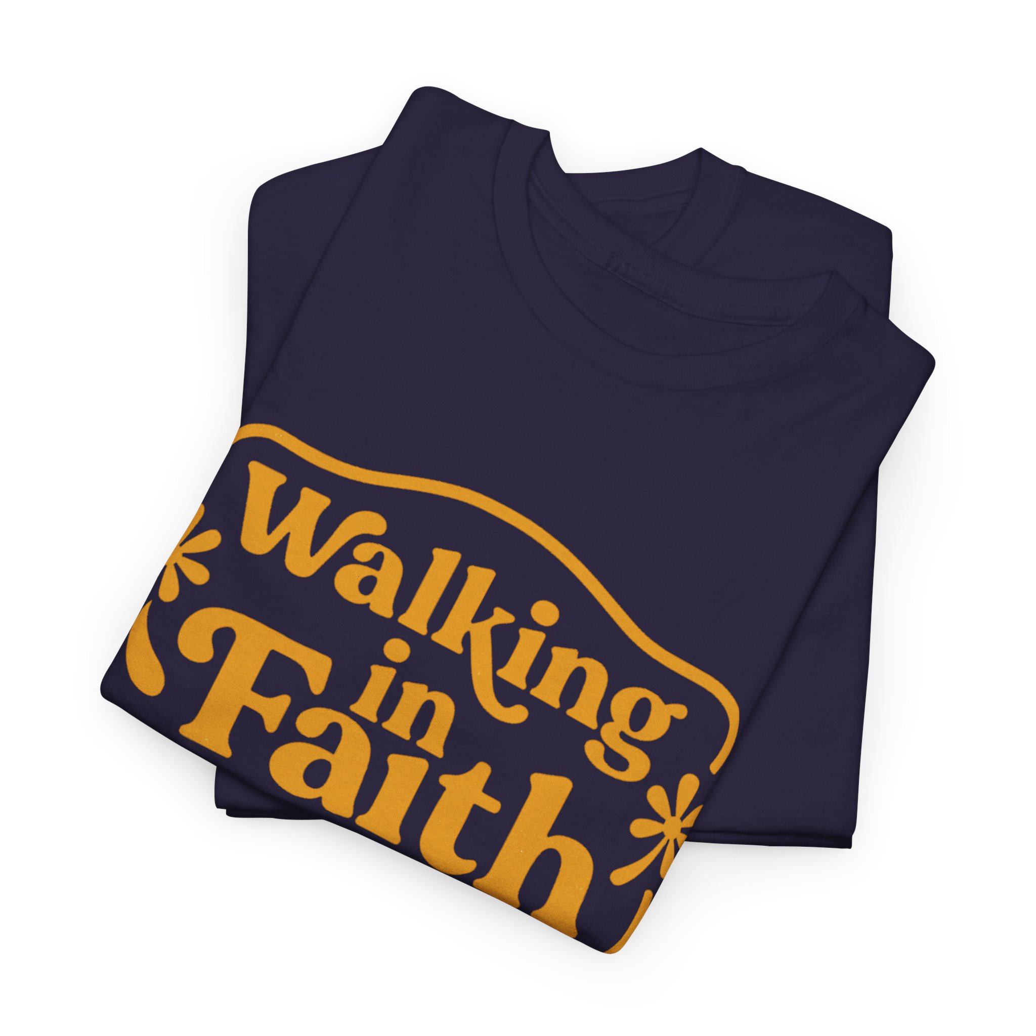 Personalized Walking in Faith Heavy Cotton Tee – 2 Corinthians 5:7 - Image 46