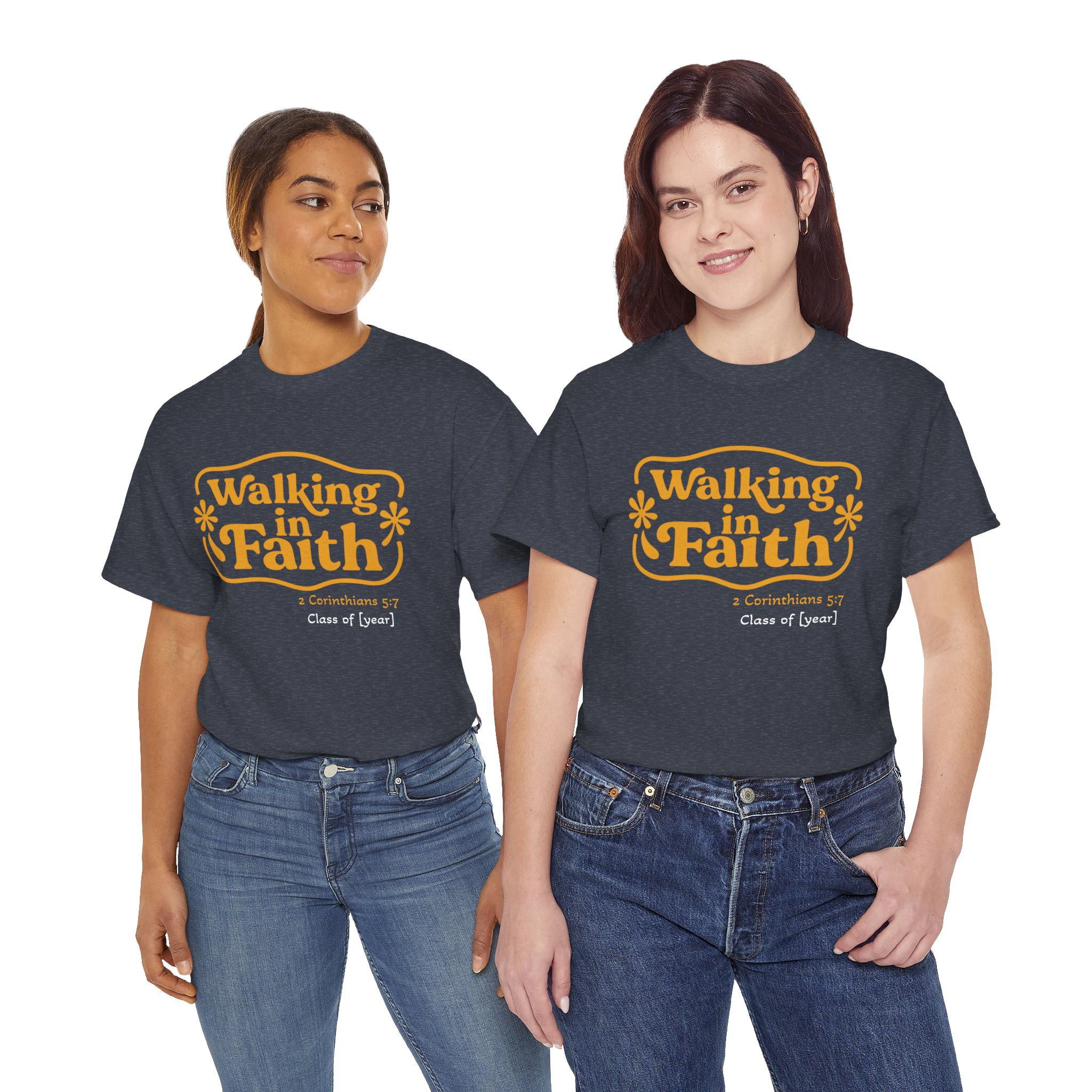 Personalized Walking in Faith Heavy Cotton Tee – 2 Corinthians 5:7 - Image 40