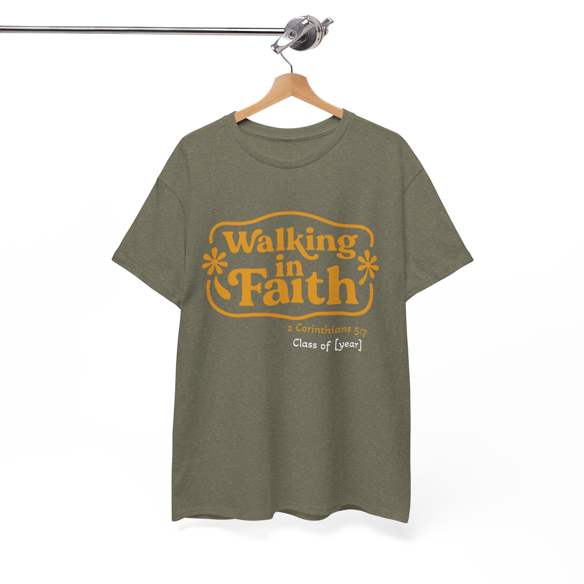 Personalized Walking in Faith Heavy Cotton Tee – 2 Corinthians 5:7 - Image 28