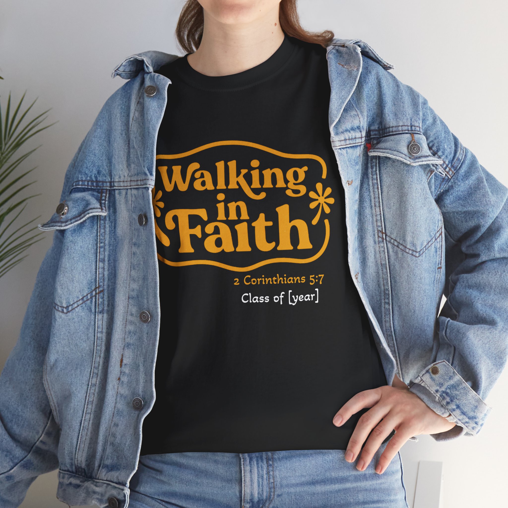 Personalized Walking in Faith Heavy Cotton Tee – 2 Corinthians 5:7 - Image 20
