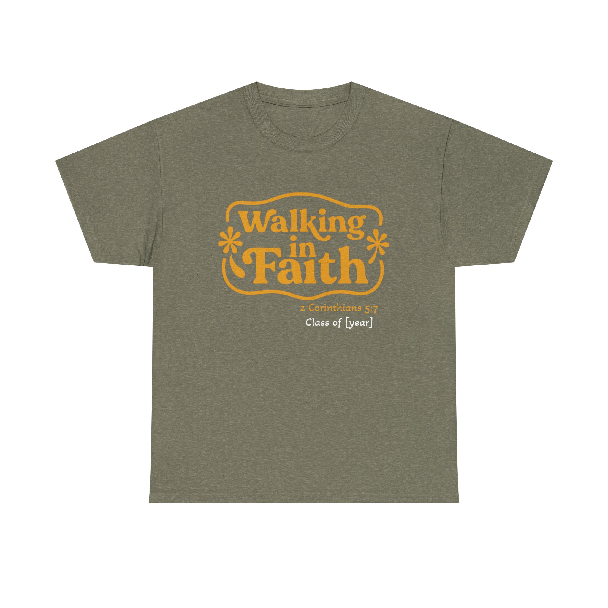 Personalized Walking in Faith Heavy Cotton Tee – 2 Corinthians 5:7 - Image 22