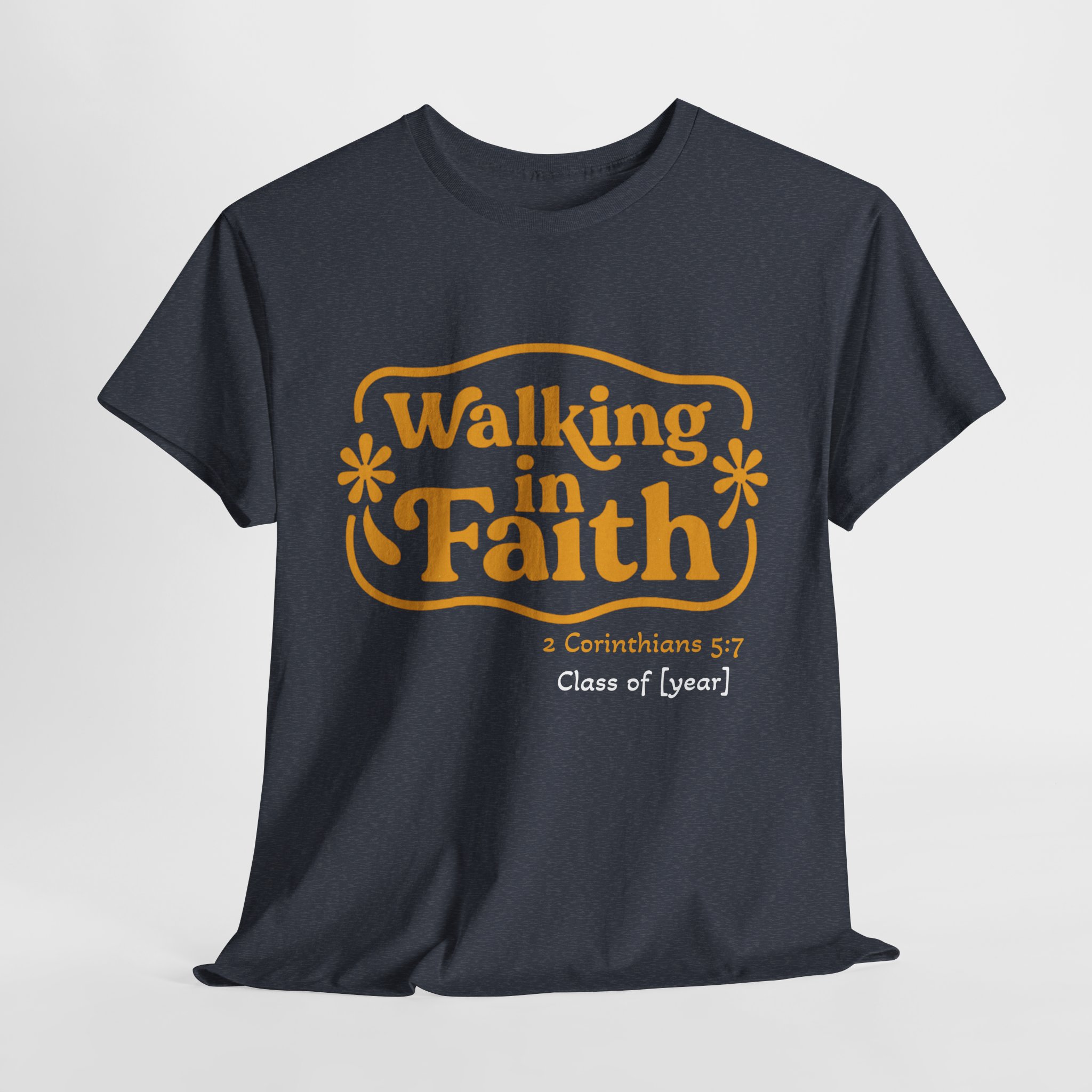 Personalized Walking in Faith Heavy Cotton Tee – 2 Corinthians 5:7 - Image 38