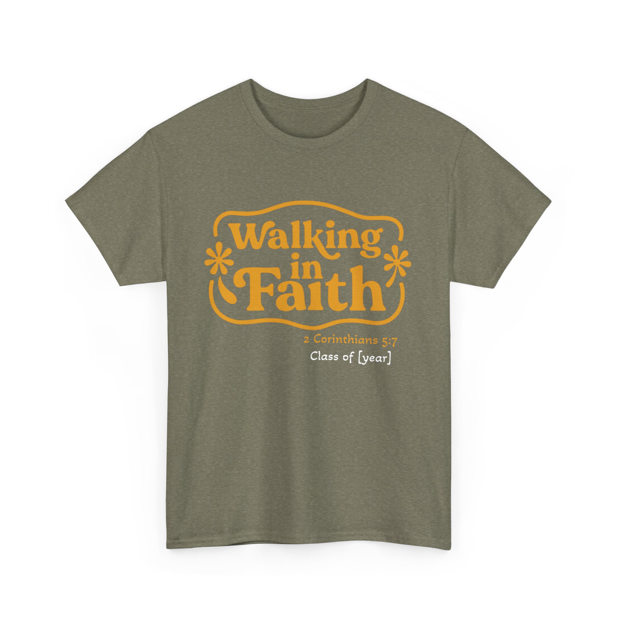 Personalized Walking in Faith Heavy Cotton Tee – 2 Corinthians 5:7 - Image 24