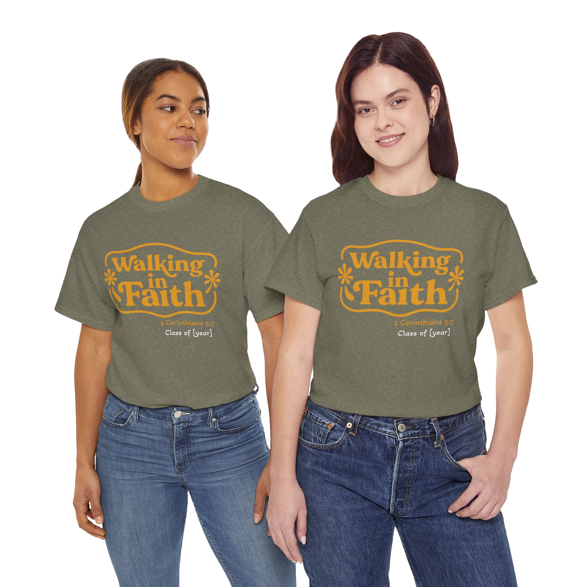 Personalized Walking in Faith Heavy Cotton Tee – 2 Corinthians 5:7 - Image 30