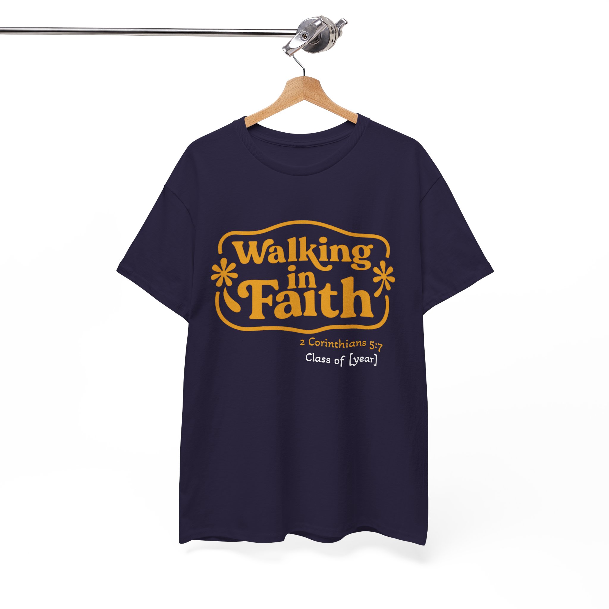 Personalized Walking in Faith Heavy Cotton Tee – 2 Corinthians 5:7 - Image 47